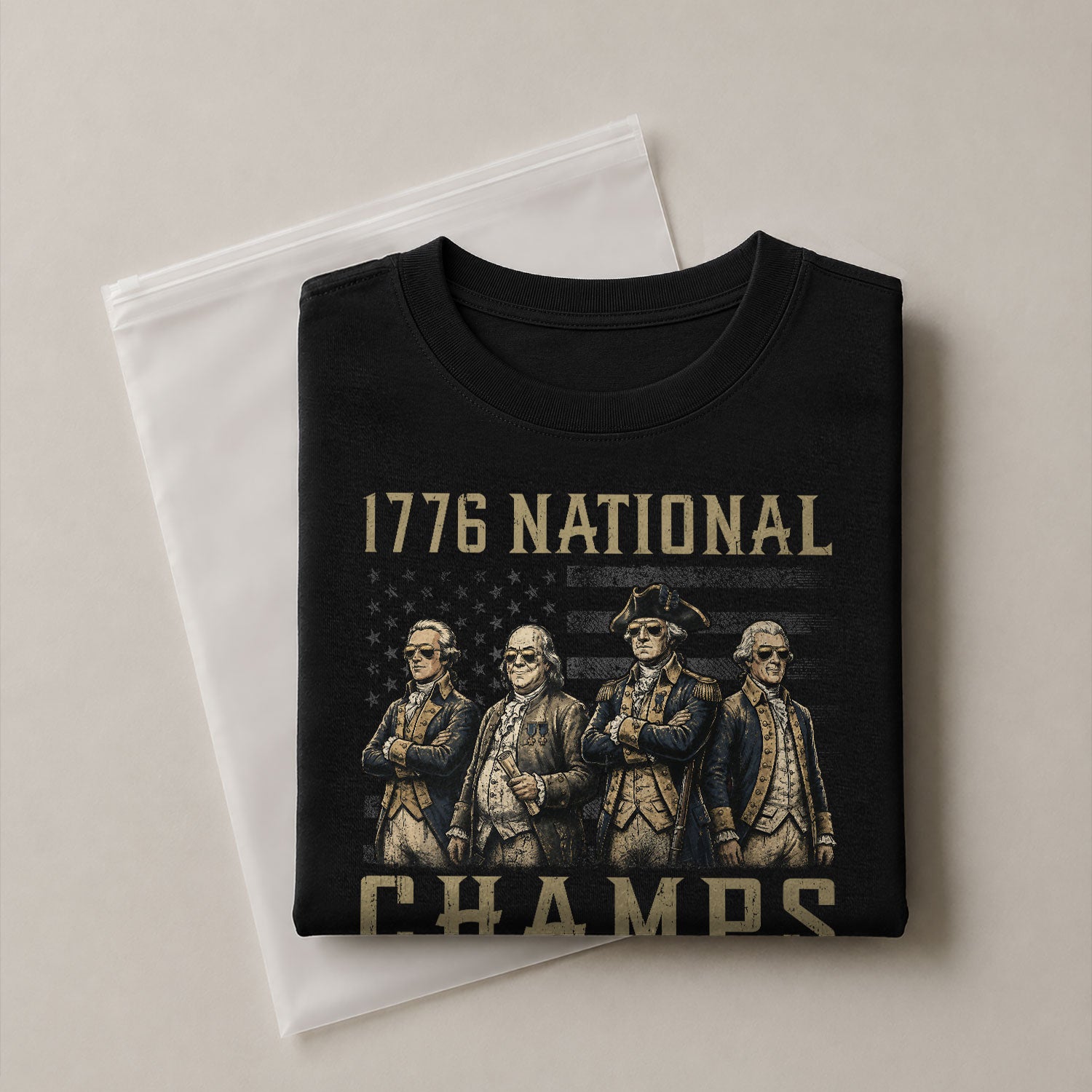 1776 National Champs T-Shirt - Unique Founding Fathers Patriotic History Graphic Tee - Rust Field Wear