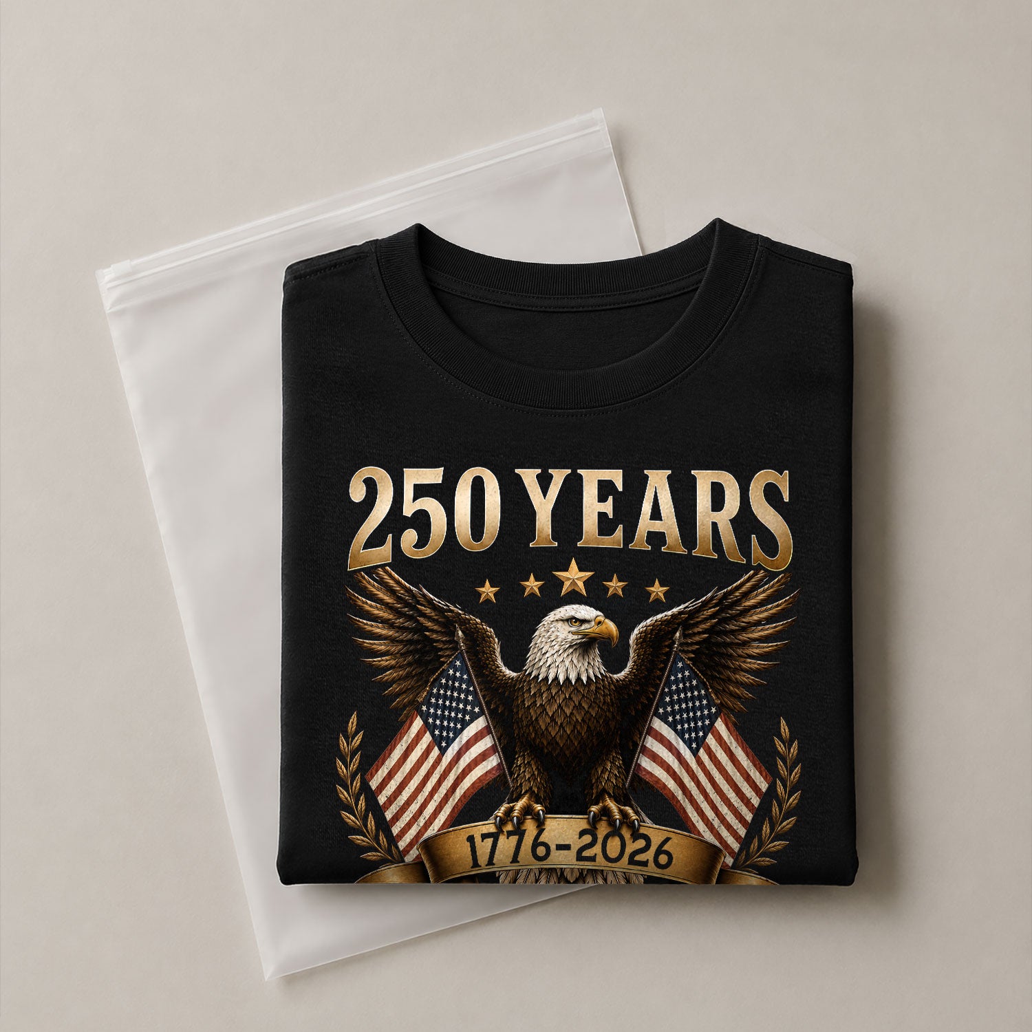 250 Years Of Freedom Graphic Tee - Classic Patriotic Eagle American Flag Cotton Shirt - Rust Field Wear