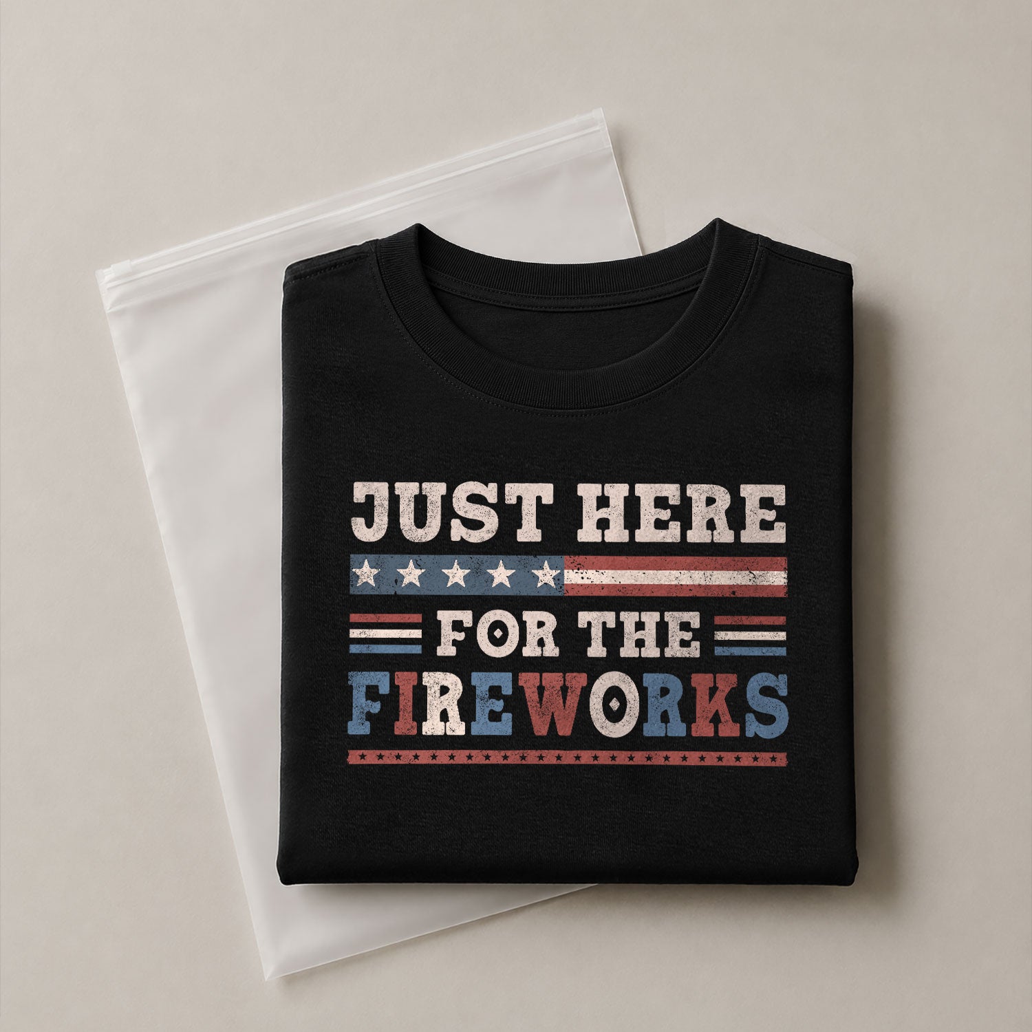Just Here For The Fireworks Shirt Patriotic Vintage 4th of July Graphic Tee Gift - Rust Field Wear