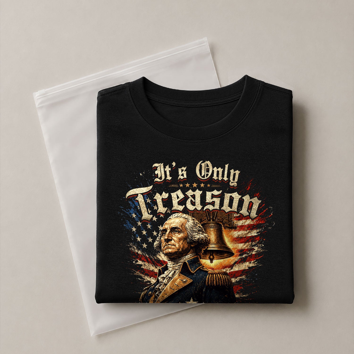 George Washington T-Shirt - It’s Only Treason If You Lose American Flag Graphic Tee - Rust Field Wear