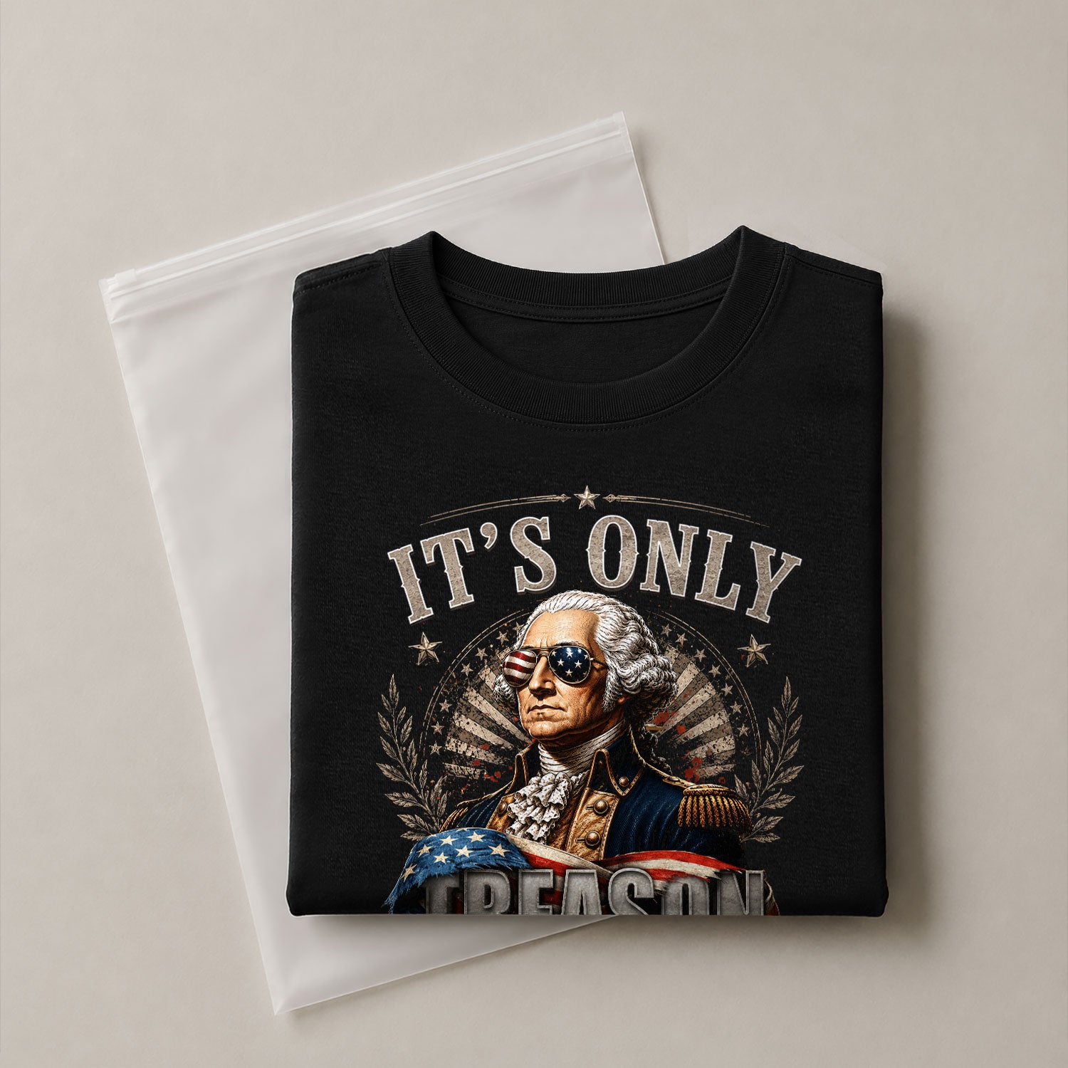 Vintage Style Patriotic T-Shirt - It’s Only Treason If You Lose Liberty Bell Design - Rust Field Wear