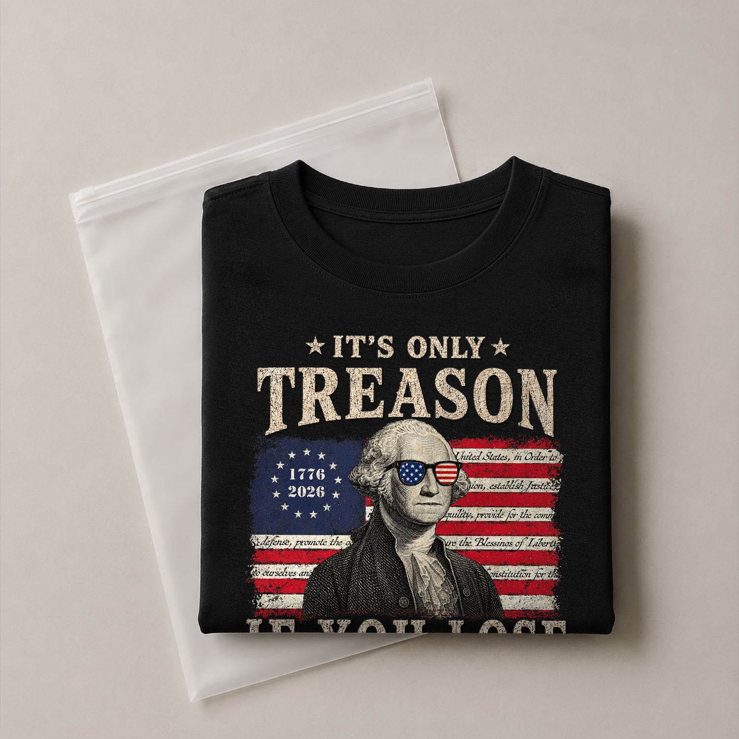 It's Only Treason If You Lose T-Shirt George Washington Patriotic Flag Graphic Tee - Rust Field Wear