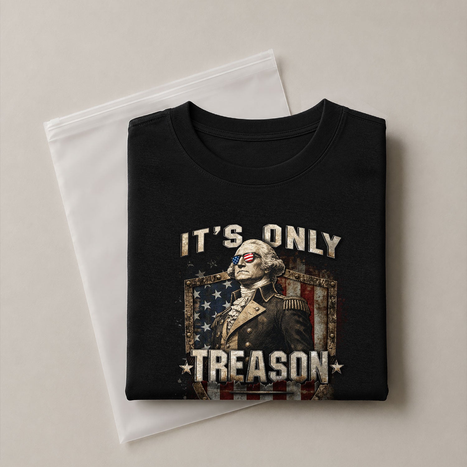 It's Only Treason If You Lose T-Shirt George Washington Patriotic Shield Flag Tee - Rust Field Wear