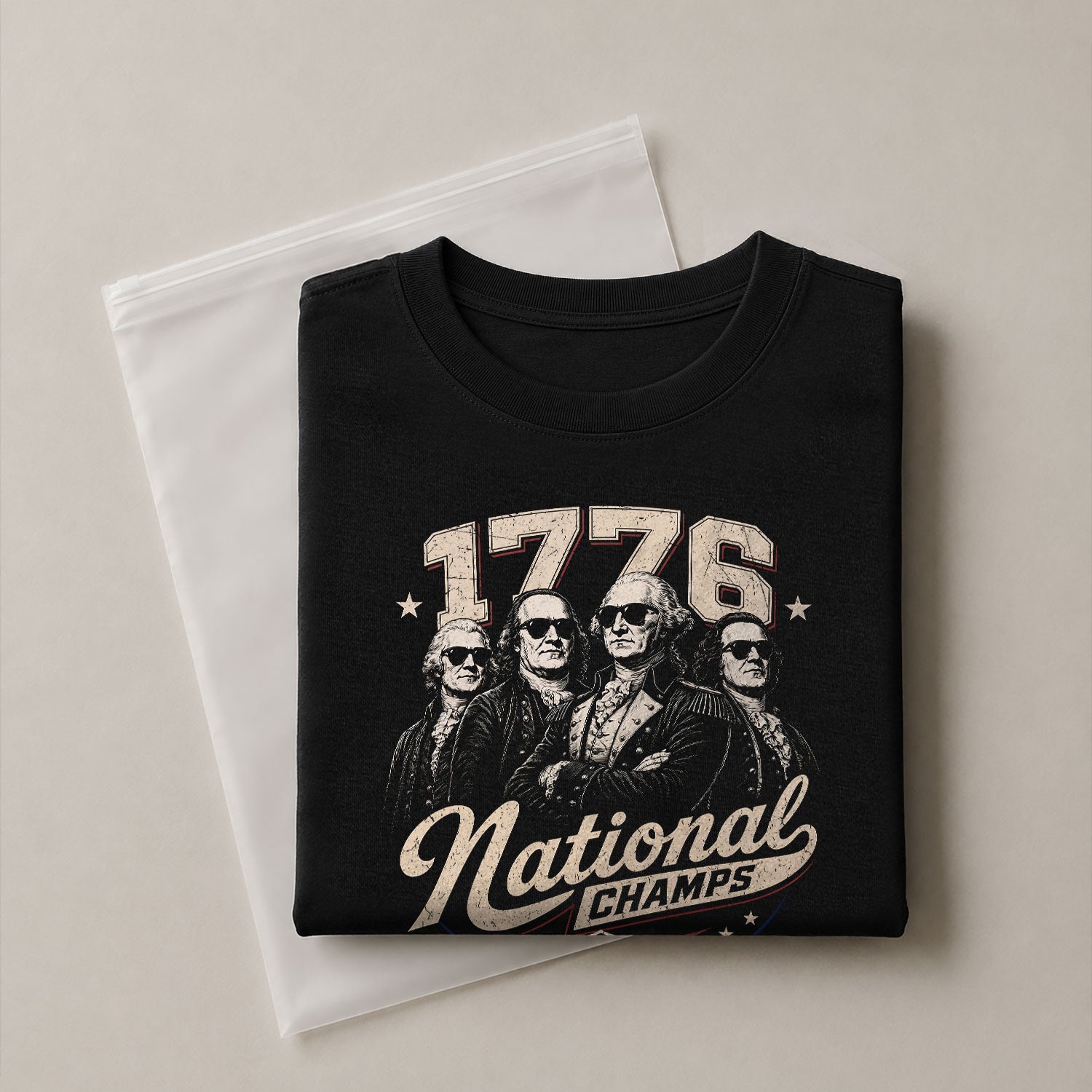 1776 National Champs Patriotic Top - Vintage Style Founding Fathers Graphic Shirt - Rust Field Wear