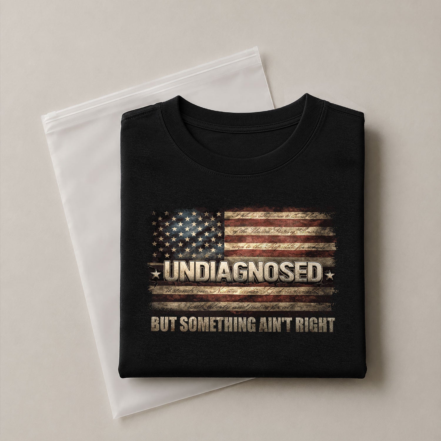 Undiagnosed But Something Ain't Right T-Shirt Vintage American Flag Graphic Tee - Rust Field Wear