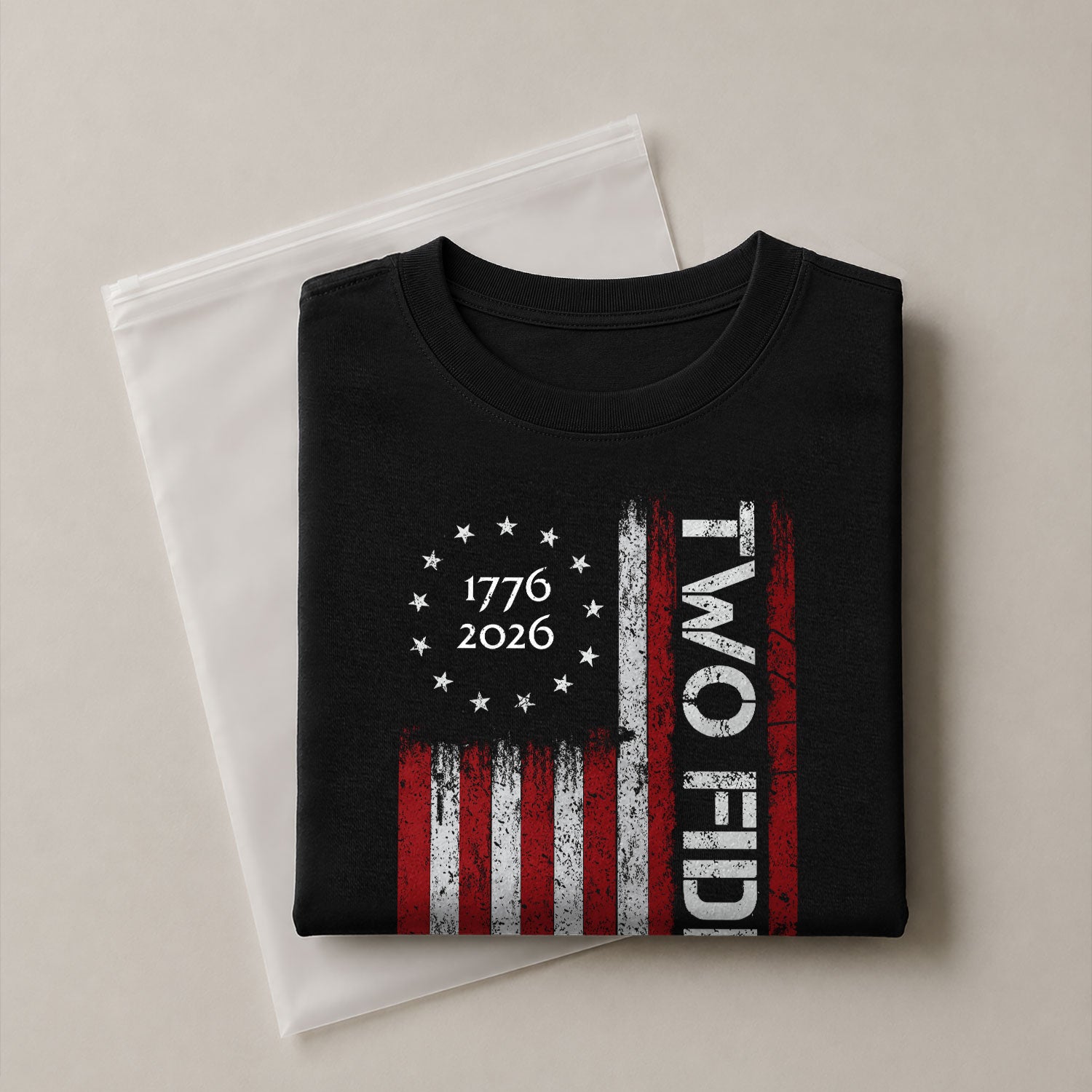 Vintage American Two Fiddy 1776-2026 Flag Graphic Apparel - Patriotic Anniversary Top - Rust Field Wear