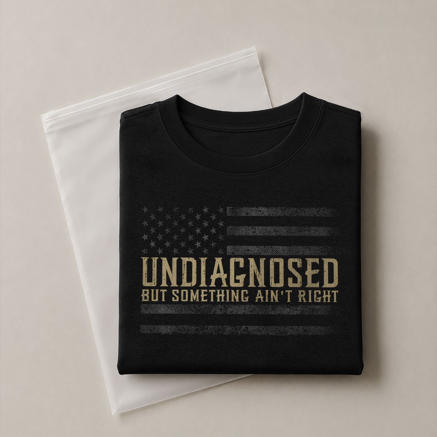 Undiagnosed But Something Ain't Right Graphic Tee Tactical USA Flag Patriotic Shirt - Rust Field Wear