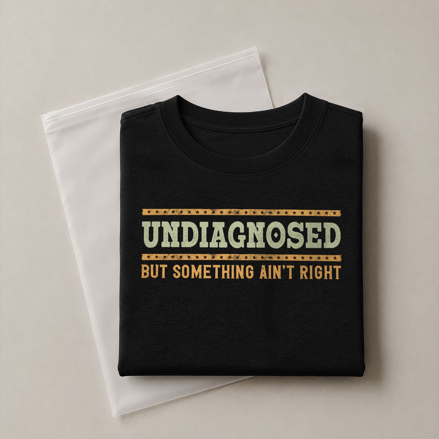 Undiagnosed But Something Ain't Right Graphic Tee Retro Style Text Statement Shirt - Rust Field Wear