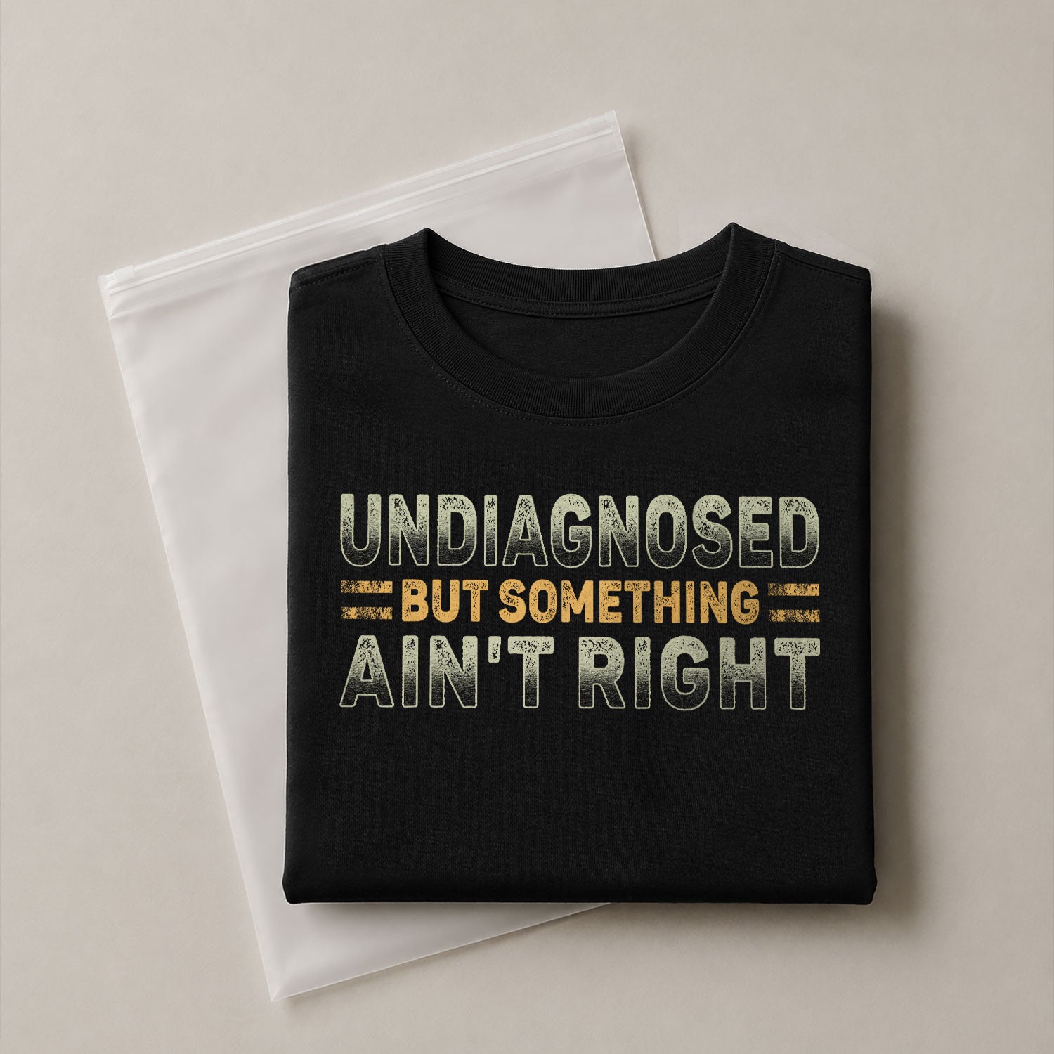 Undiagnosed But Something Ain't Right Graphic T Shirt Retro Style Casual Mens Tee - Rust Field Wear