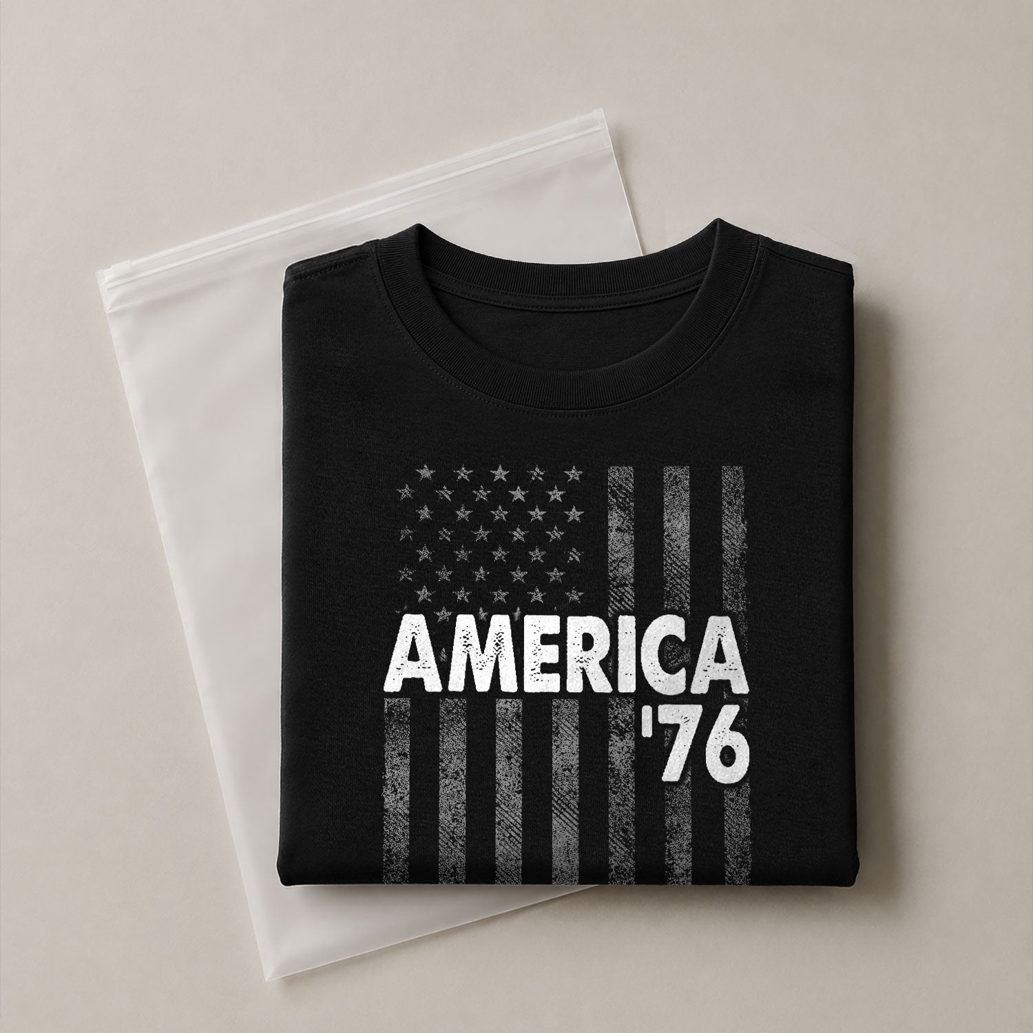 America '76 Graphic T Shirt Distressed Flag Design Patriotic Casual Mens Apparel Shirt - Rust Field Wear