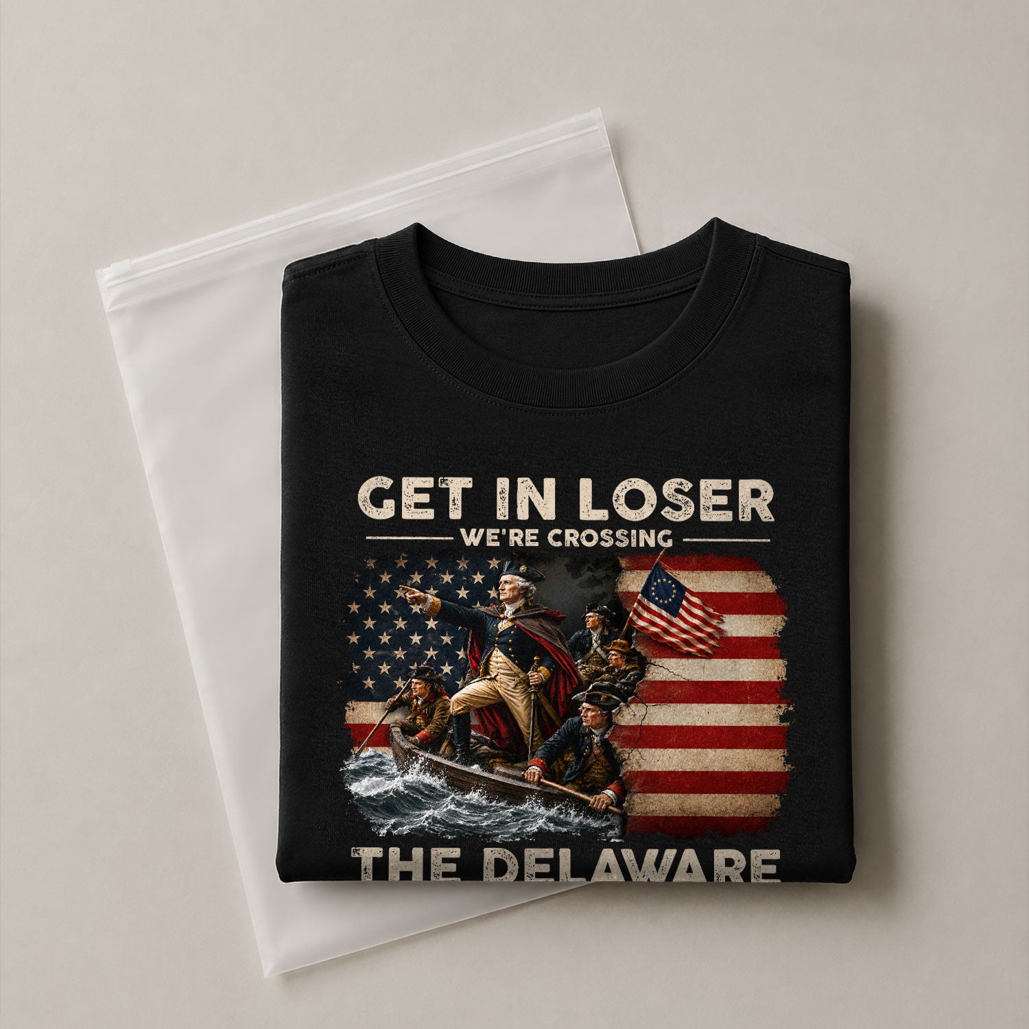 Get In Loser We're Crossing The Delaware Shirt Funny George Washington Historical Tee - Rust Field Wear
