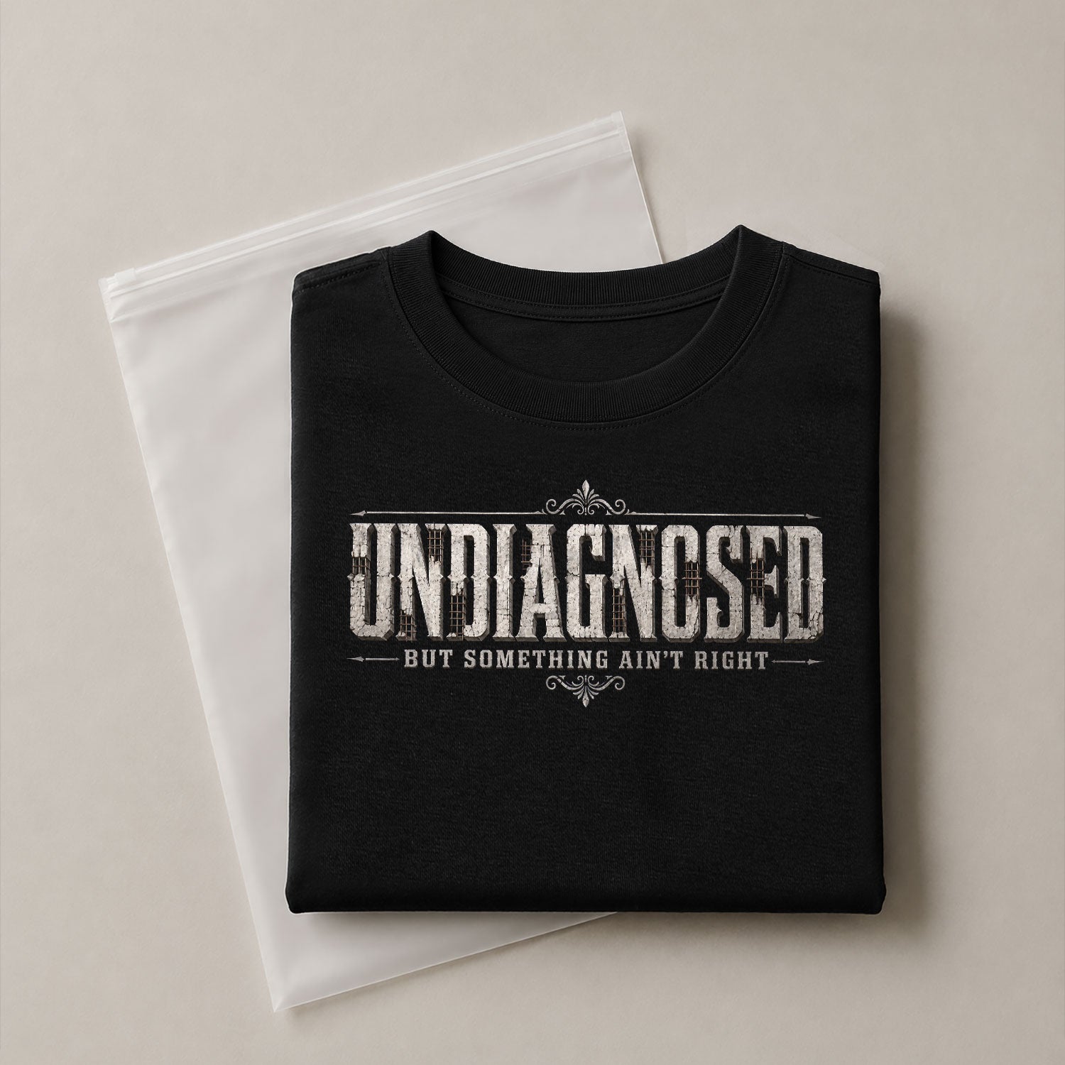 Undiagnosed But Something Ain't Right Vintage Style Graphic T-Shirt Casual Unisex Top - Rust Field Wear