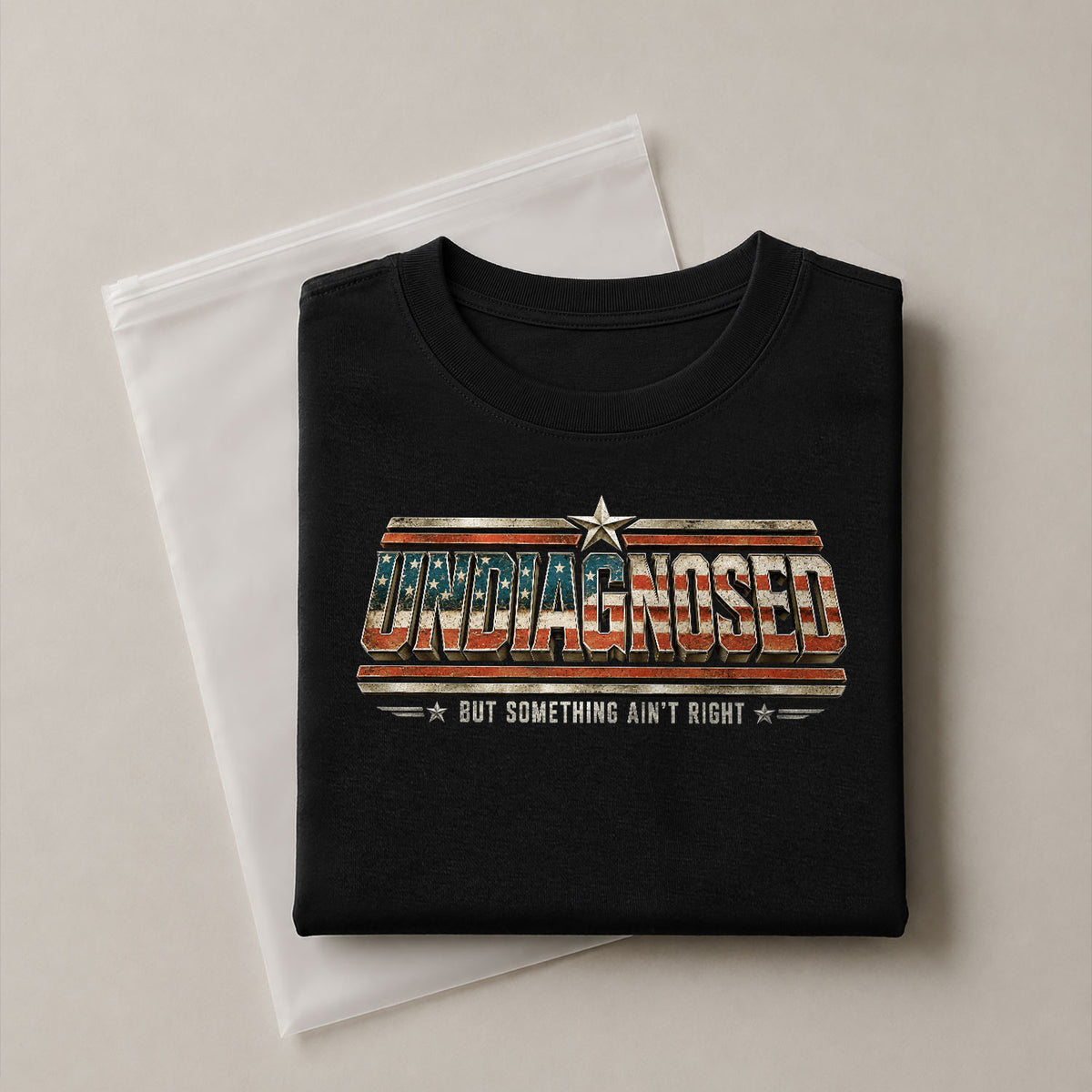 Undiagnosed But Something Ain't Right Patriotic Funny Shirt Vintage Humor Graphic Tee - Rust Field Wear