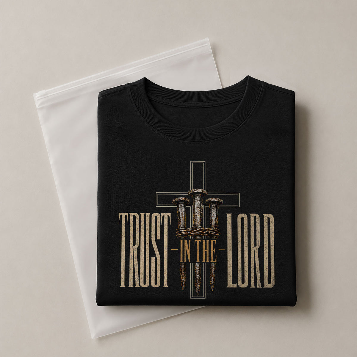 Trust In The Lord T Shirt Christian Cross Proverbs 3 5 6 Scripture Religious Tee - Rust Field Wear