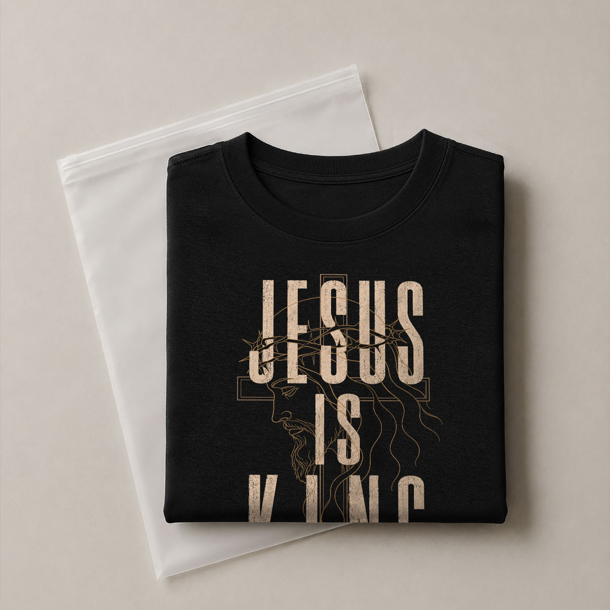 Jesus Is King T Shirt Christian Cross Crown Of Thorns John 14 6 Religious Faith Tee - Rust Field Wear