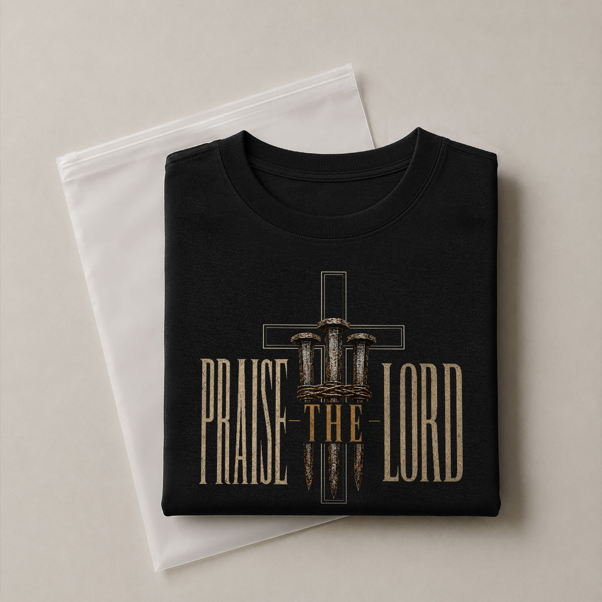Praise The Lord Psalm 150 6 Crown Of Thorns Nails Graphic Christian T Shirt Apparel Men - Rust Field Wear