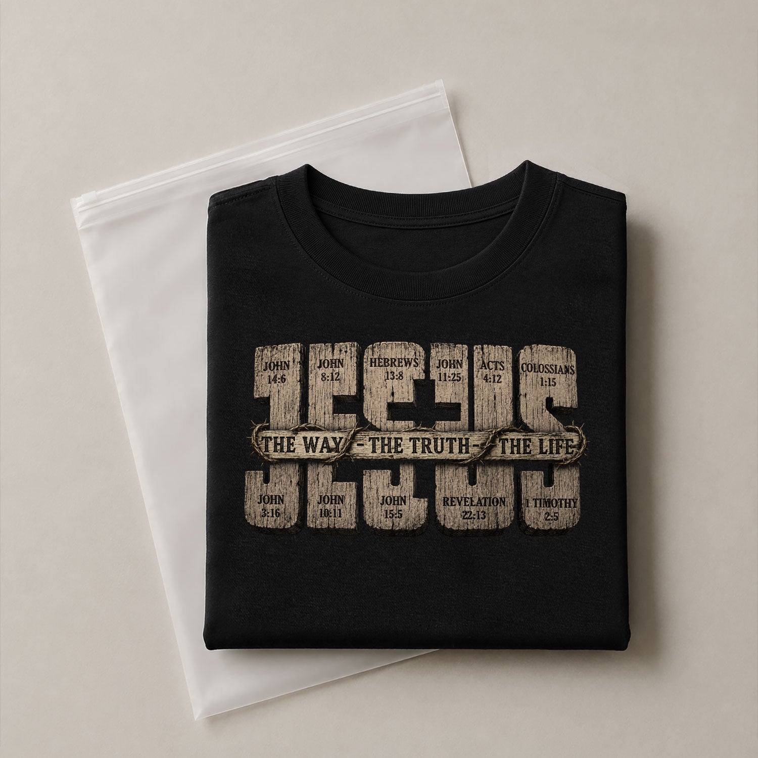 Jesus Shirt Men Christian T-Shirt The Way The Truth The Life Bible Verse Faith Graphic Tee