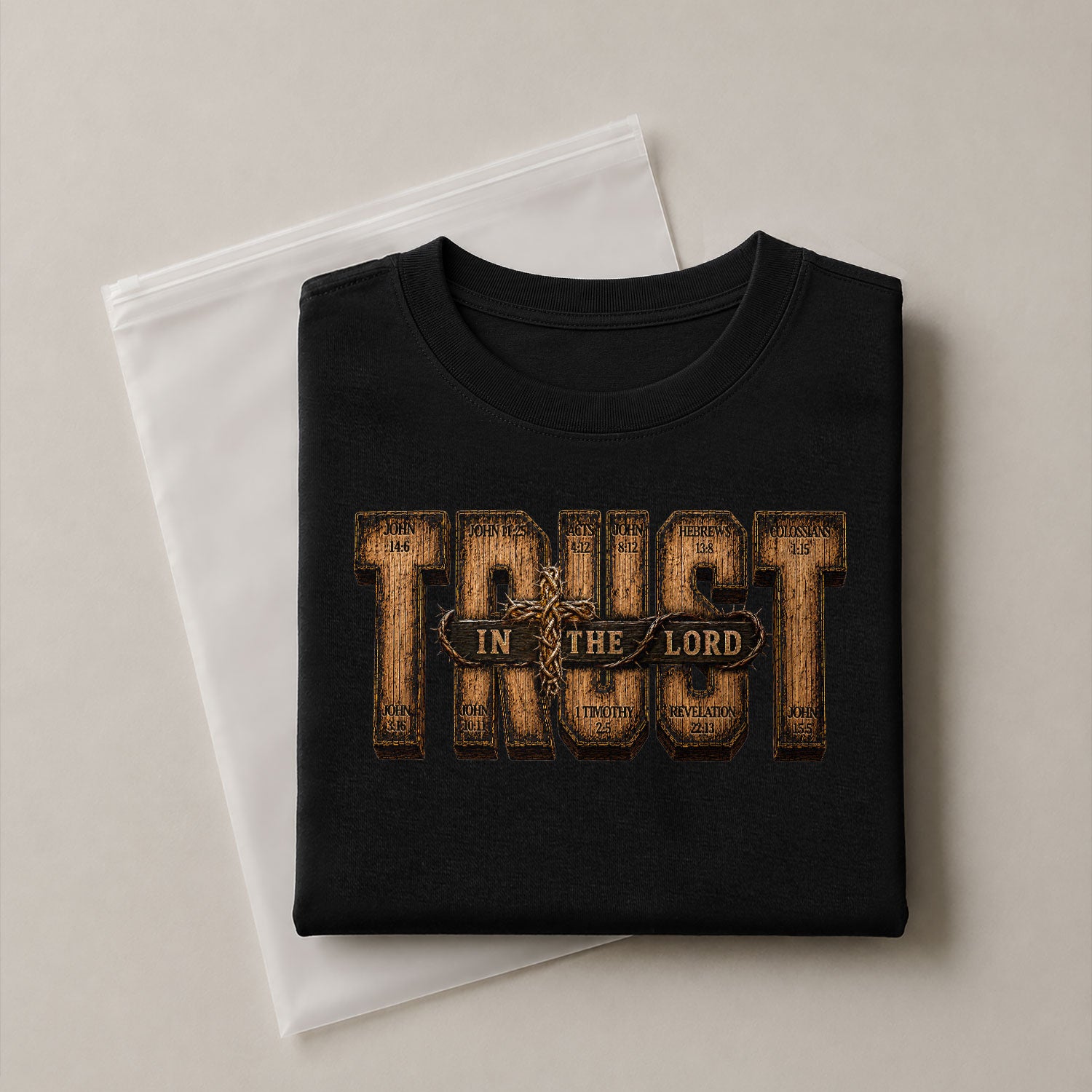 Trust In The Lord Shirt Mens Christian Bible Verse T-Shirt Scripture Graphic Tee - Rust Field Wear