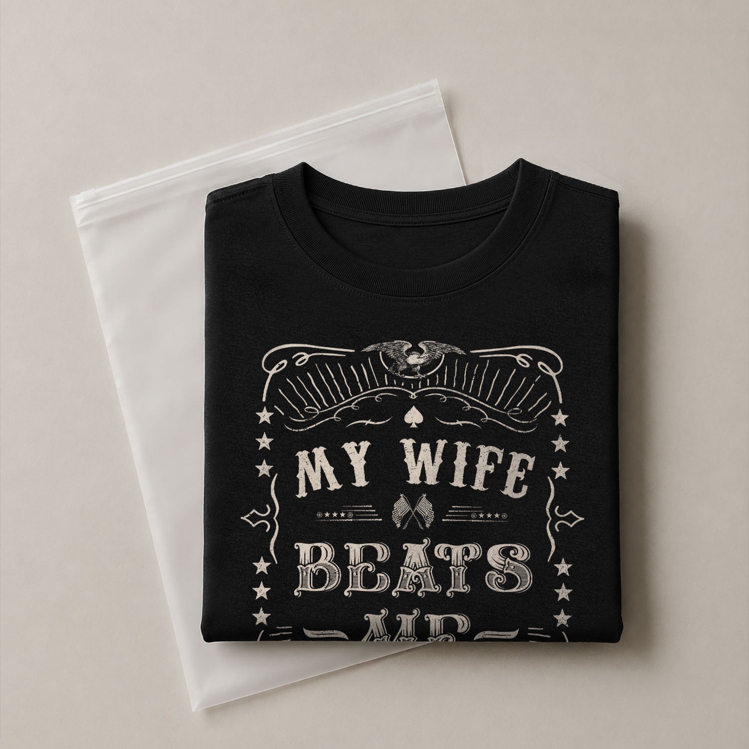 Funny Racing Flags Quote My Wife Beats Me Men Vintage Graphic Shirt Casual Novelty