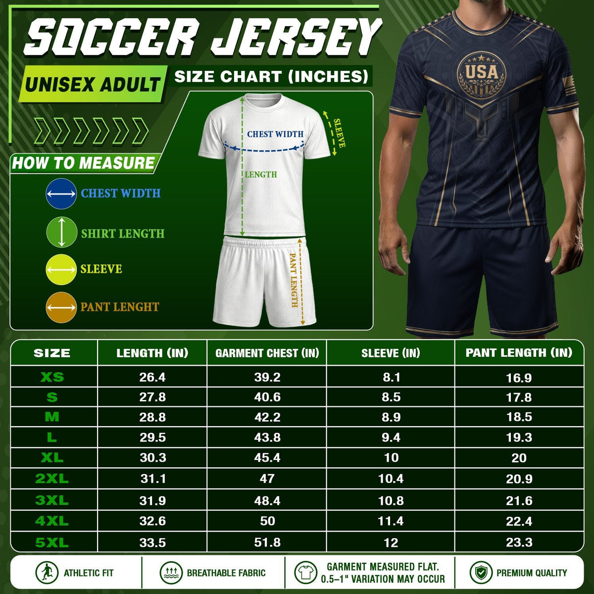 USA Soccer Jersey Navy Gold Eagle Shield Graphic Sports Tee for Soccer Fans - Rust Field Wear