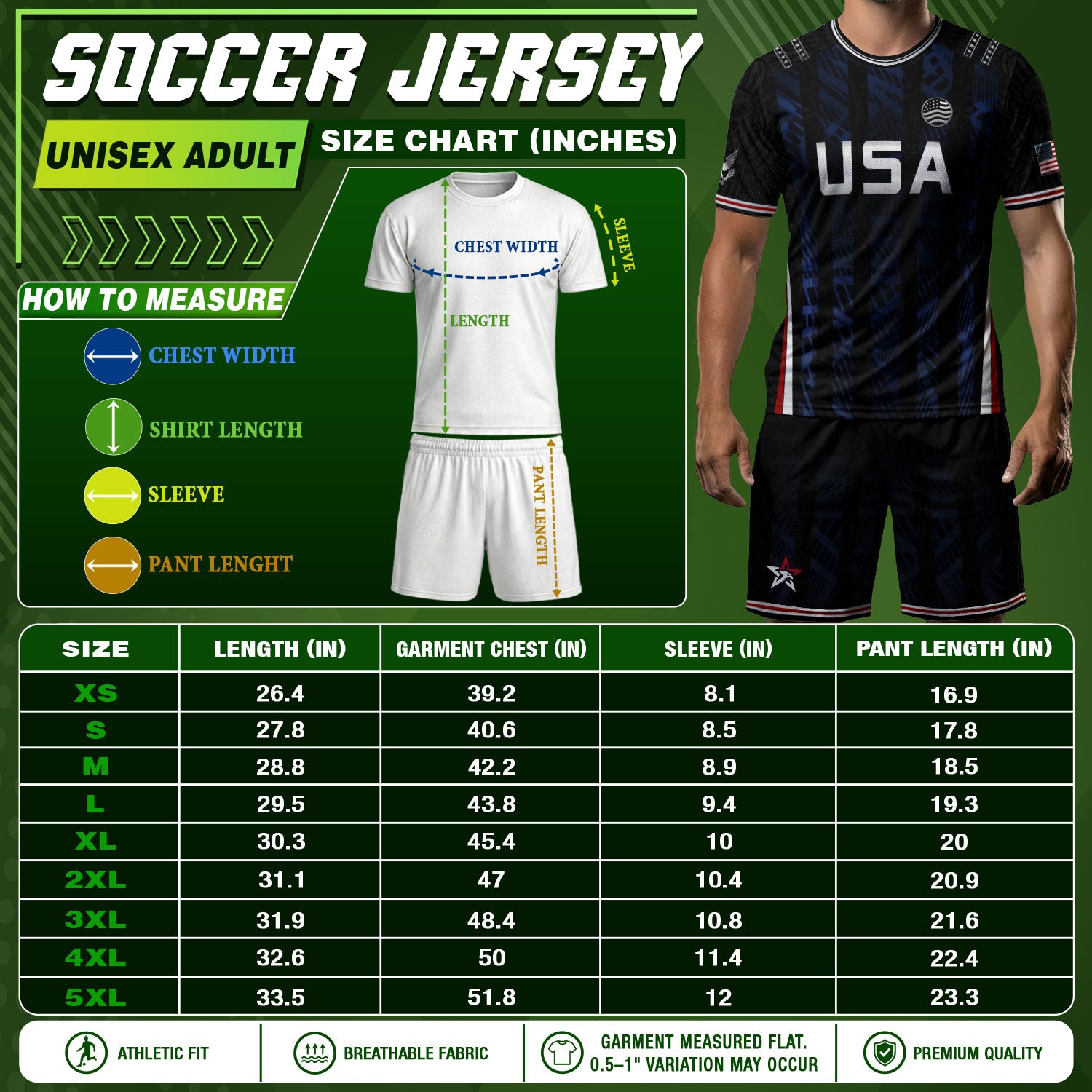 USA Soccer Jersey Black Blue Eagle Crest Athletic Shirt for Men Women Fans
