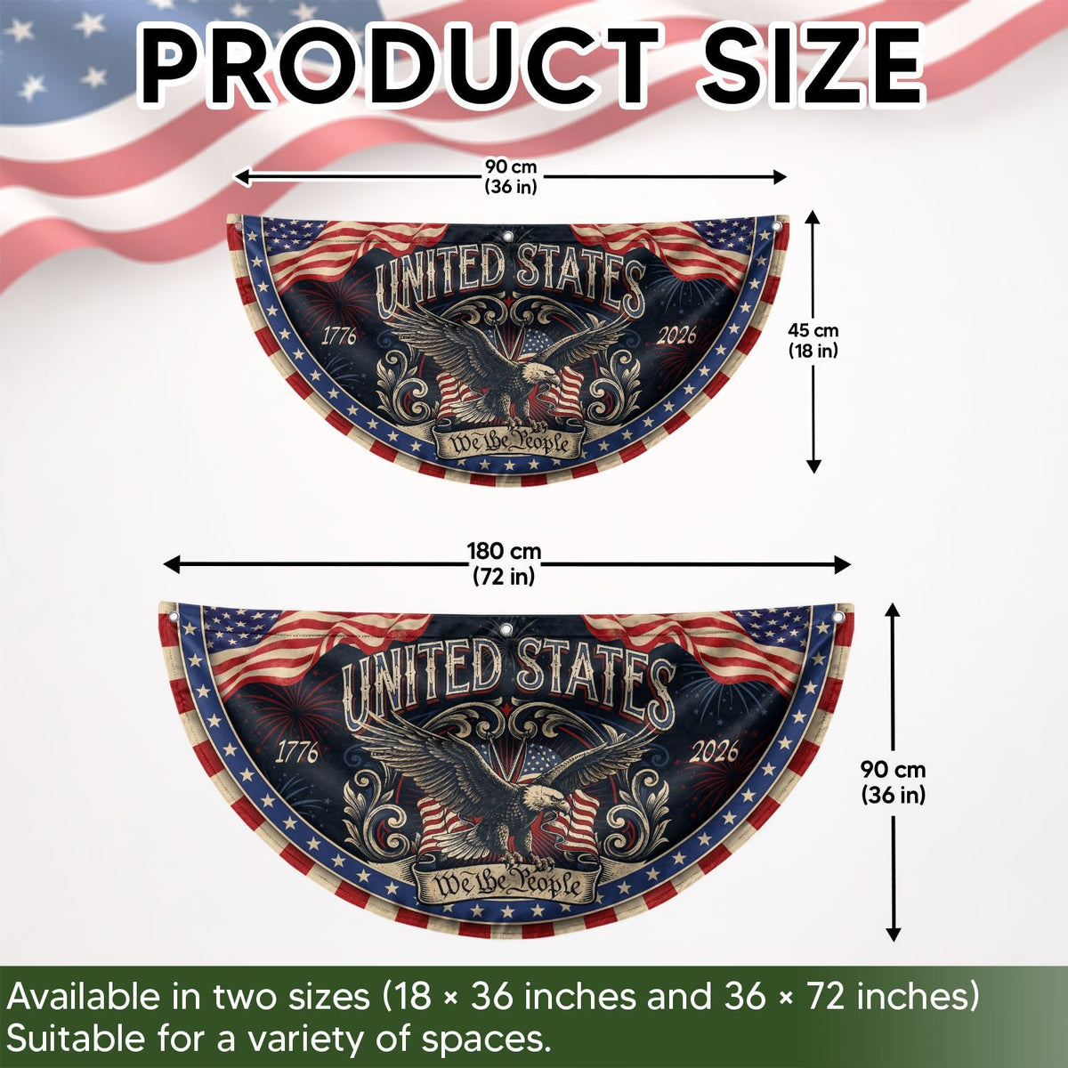 Patriotic Fence Flag 250 Years of Freedom 1776-2026 Decor - We The People Outdoor Banner - Rust Field Wear