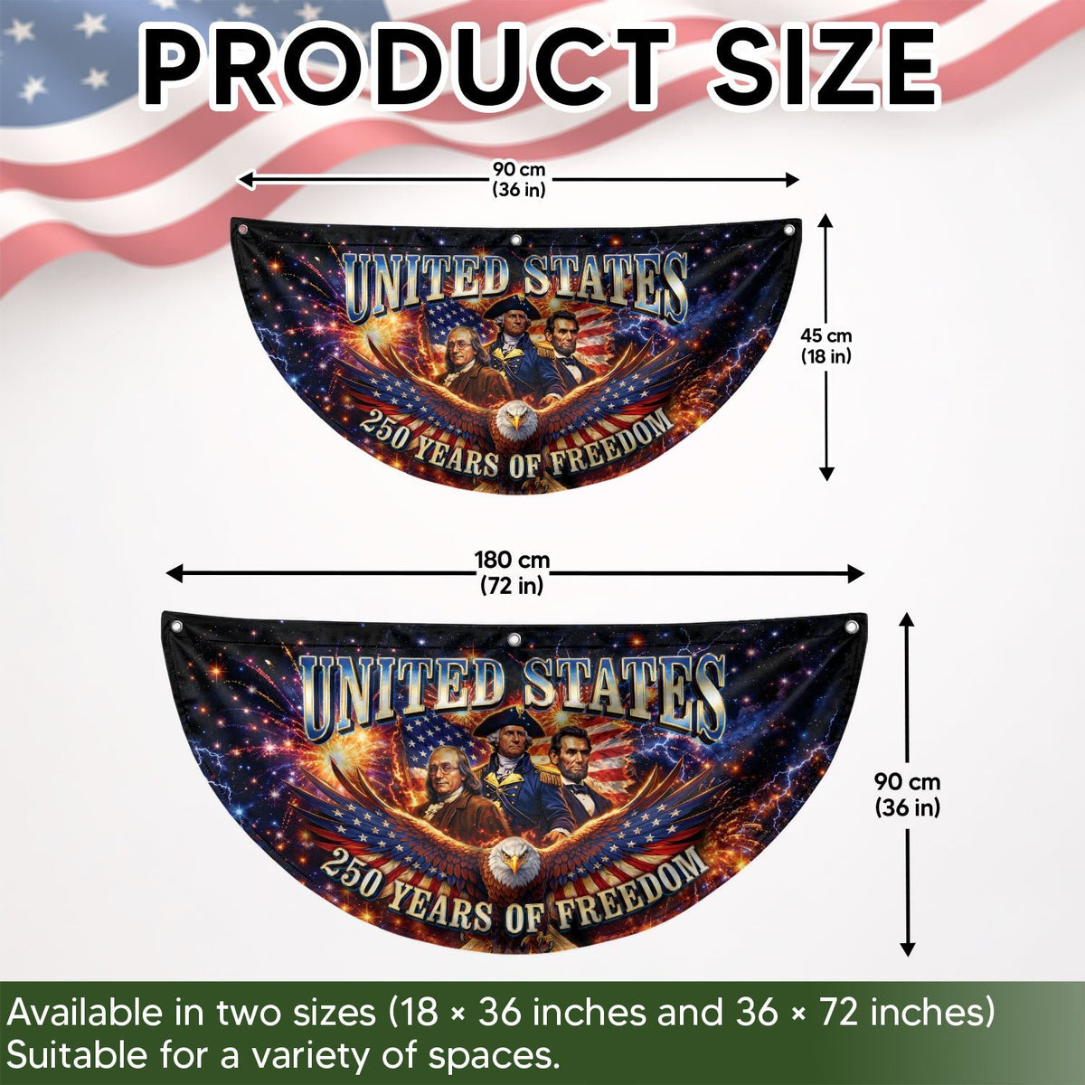 America 250 Years of Freedom Fence - Patriotic Eagle & Founding Fathers for 2026 - Rust Field Wear