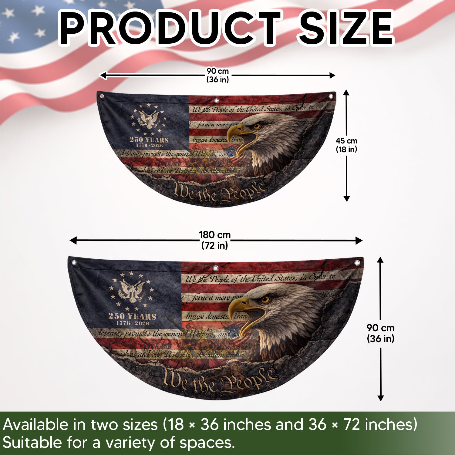 Fence Flag 250th Anniversary USA Flag 1776-2026 Eagle Patriotic Banner 250 Year American Anniversary Flag Decor - Rust Field Wear