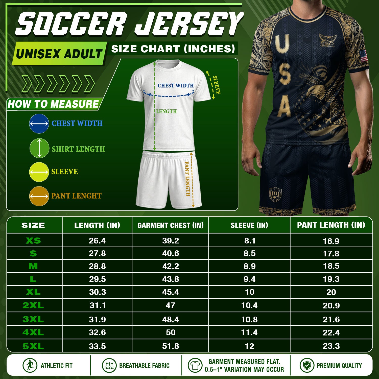 Navy USA Soccer Jersey Patriotic Eagle Statue of Liberty Football Shirt Men Women