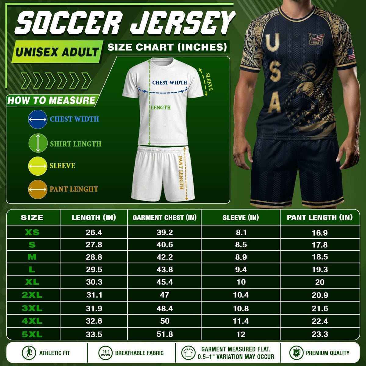Adult Soccer Jersey Blue Edition Elite Eagle Emblem Patriotic Athletic Sport Top - Rust Field Wear