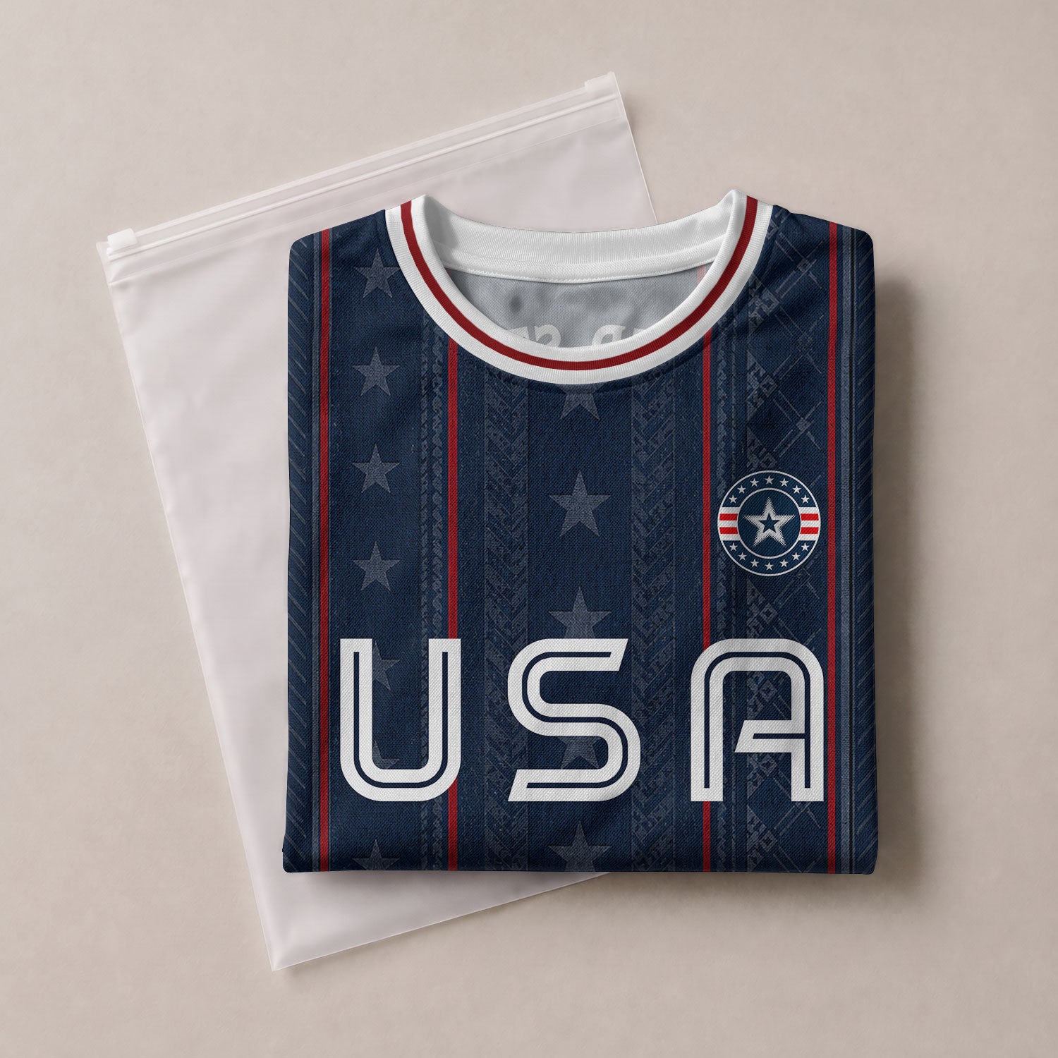 USA Kids Soccer Jersey Set Navy Blue White Striped Youth Football Kit