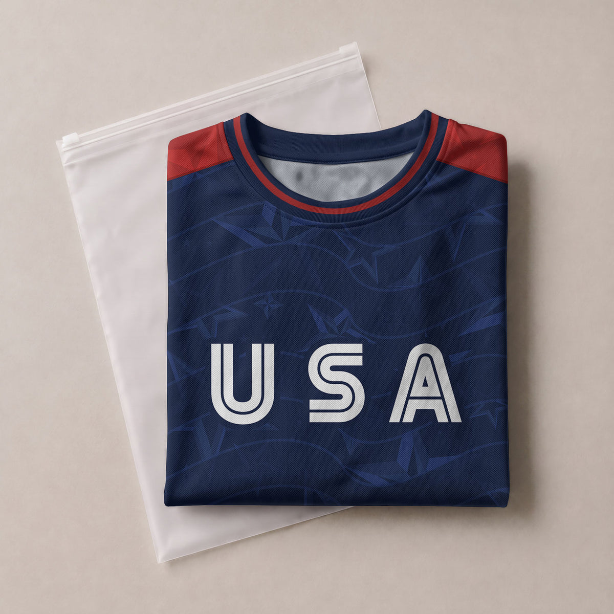 USA Kids Soccer Jersey Youth Navy Blue Red Patriotic Stars Graphic Football Shirt - Rust Field Wear