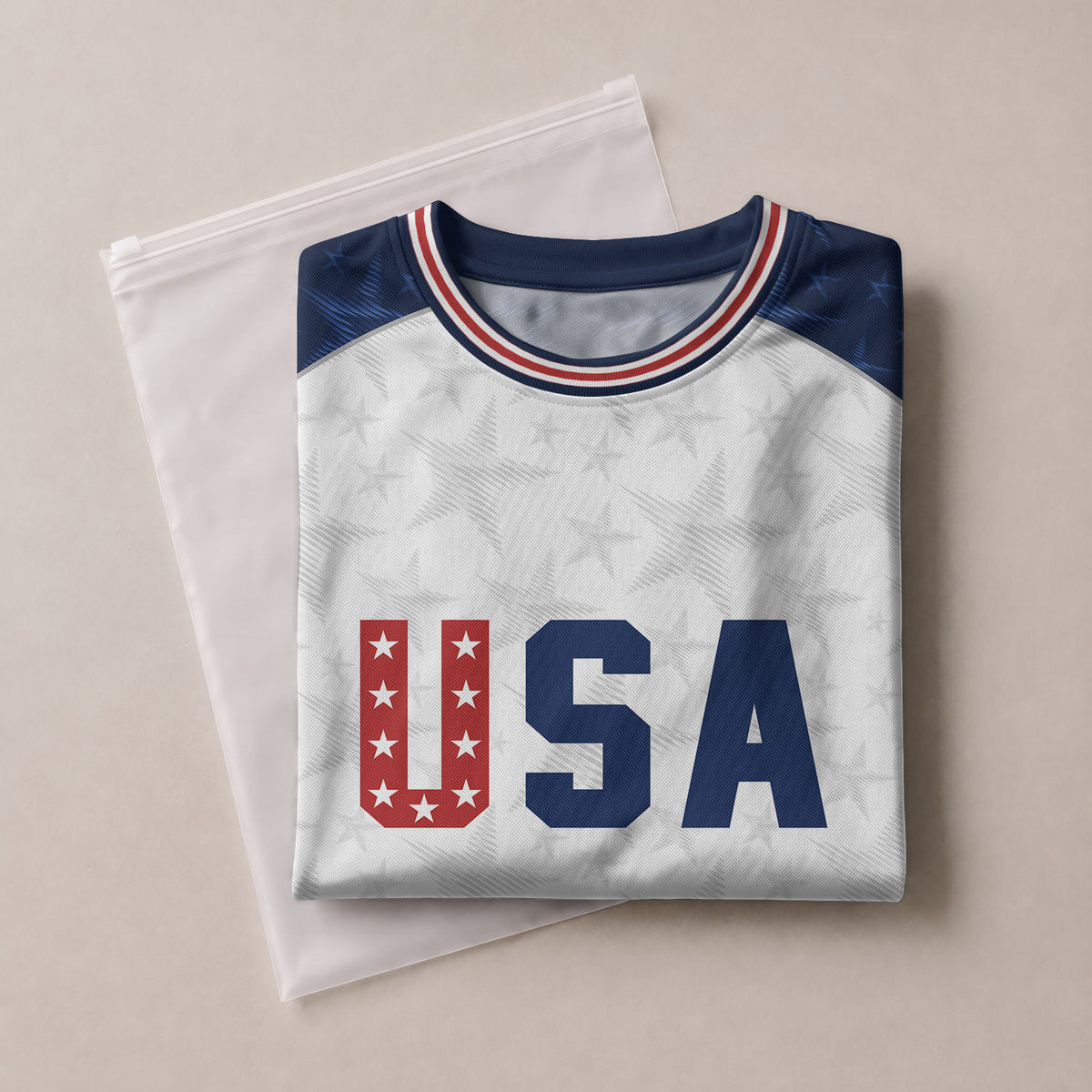 USA Kids Soccer Jersey Youth White Blue Raglan Patriotic Stars Eagle Football Shirt - Rust Field Wear