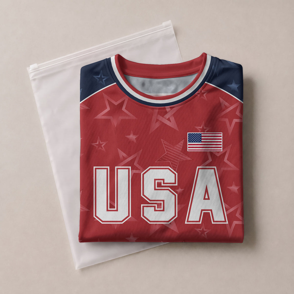 USA Kids Soccer Jersey Youth Red Blue Raglan Patriotic Stars Eagle Football Shirt - Rust Field Wear