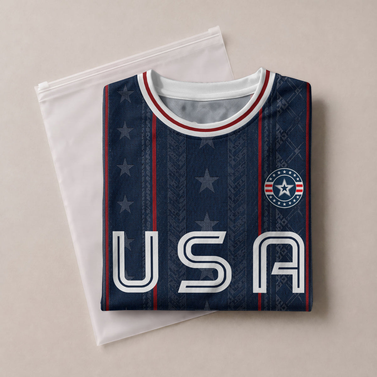 Navy USA Soccer Jersey American Pride Graphic Stripe Soccer Shirt Patriotic Fan Gear - Rust Field Wear