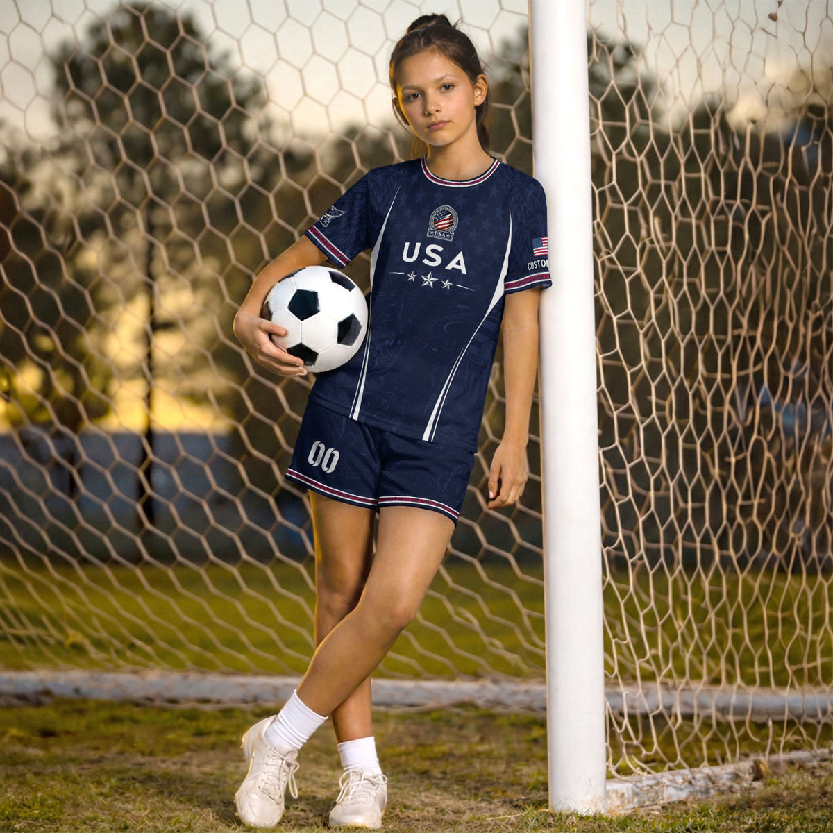 Personalized Youth Soccer Jersey Style Custom Name Number USA Kids Starry Active Top - Rust Field Wear