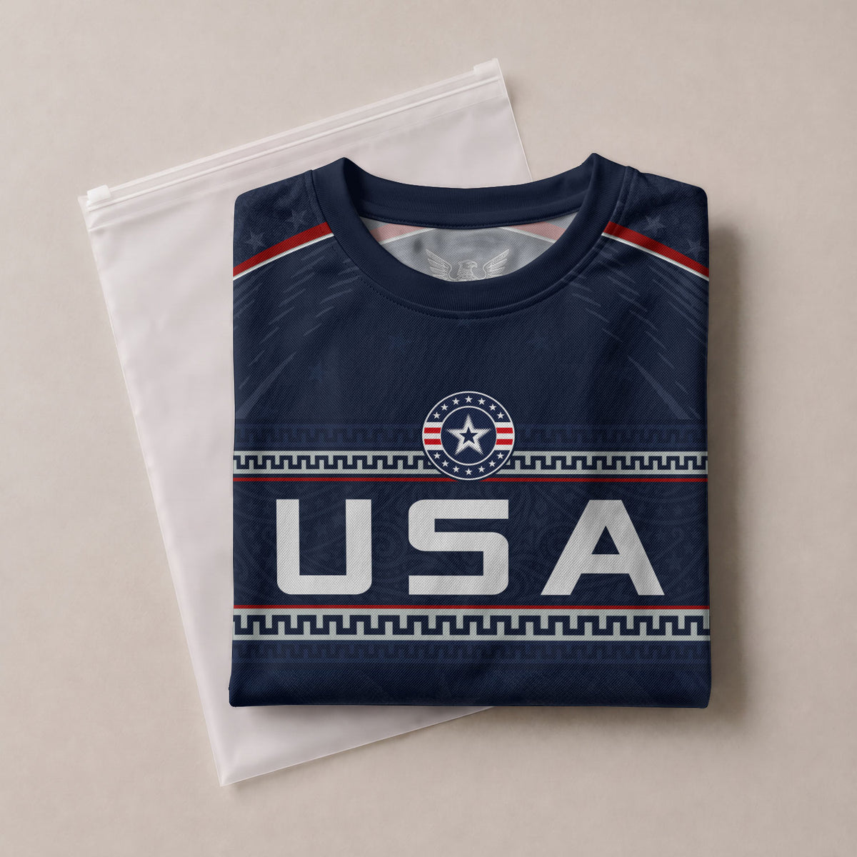 USA Soccer Jersey Custom Name Number Patriotic Navy Blue Athletic Sportswear Outfit - Rust Field Wear