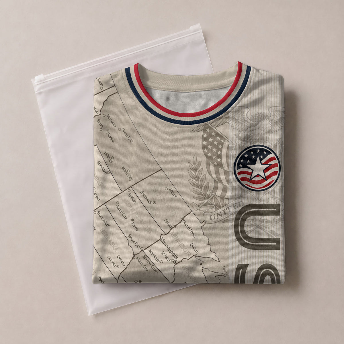 Personalized USA Soccer Jersey Custom Name Number Vintage Map Athletic Training Top - Rust Field Wear