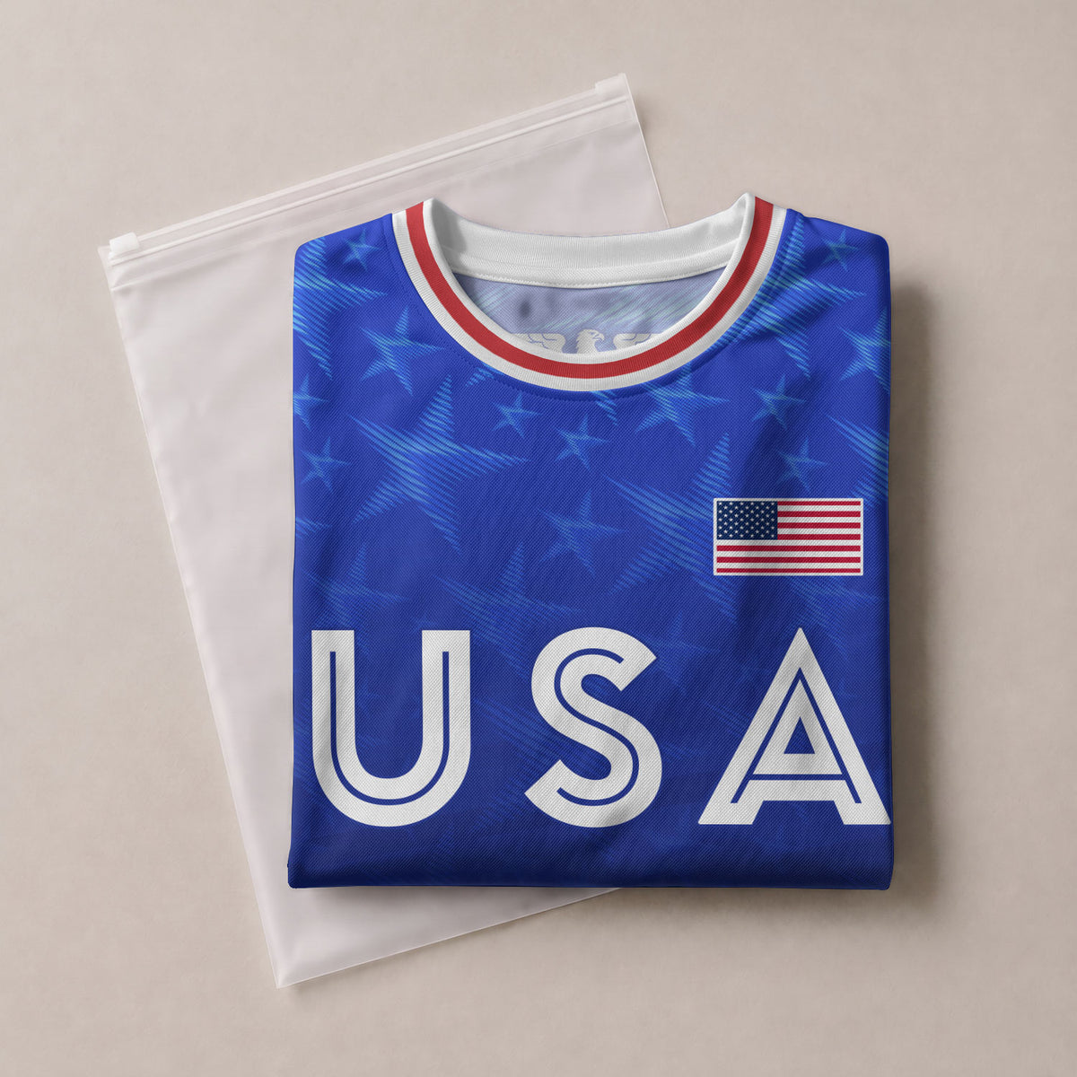 USA Soccer Jersey Adult Blue Patriotic Stars Shirt American Football Team Tee