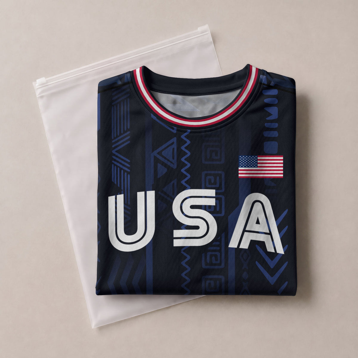 USA Soccer Jersey Adult Eagle Crest Patriotic Football Shirt Navy Blue Fan Edition