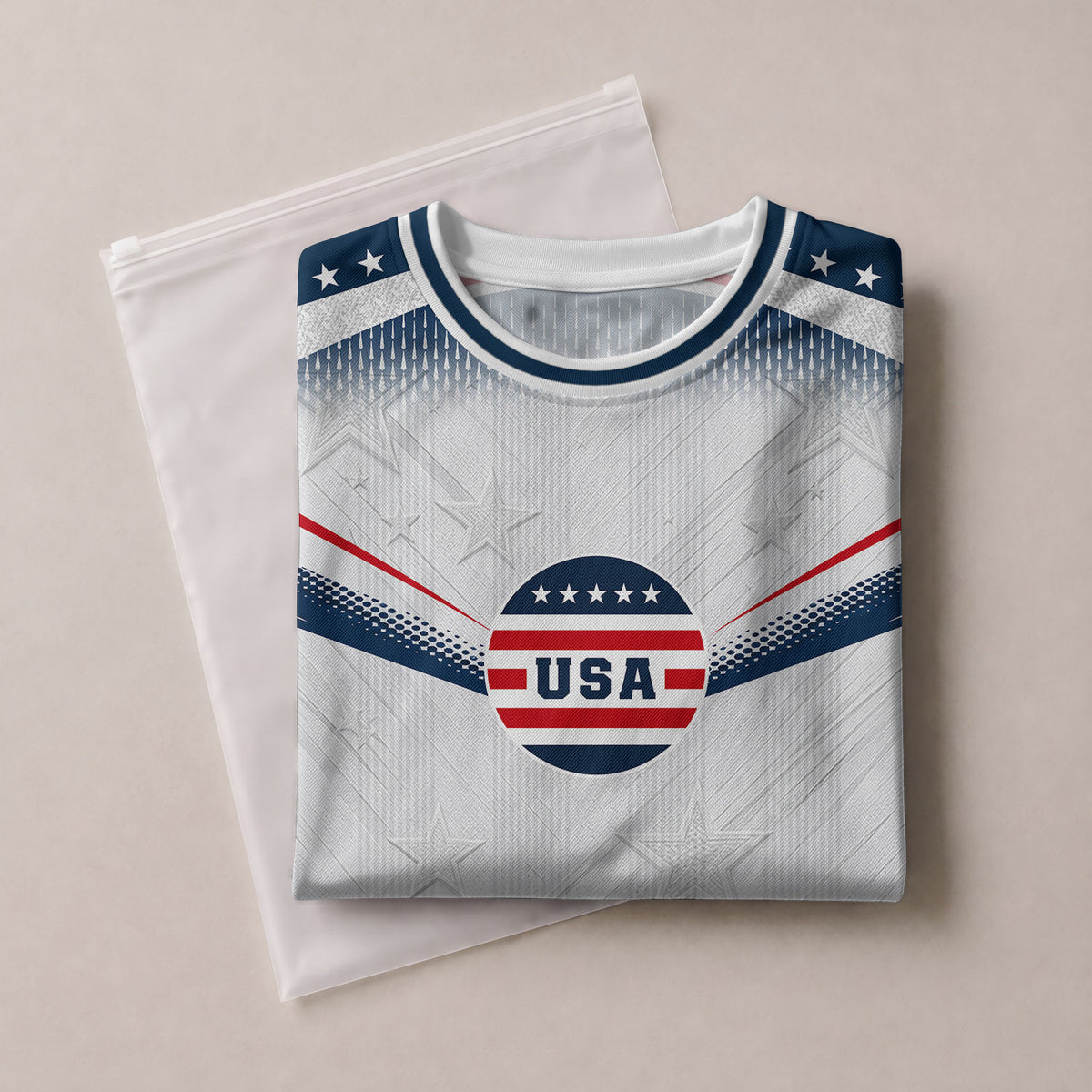 Kids USA Soccer Jersey Youth Patriotic White Chevron Emblem Star United States Sport Tee - Rust Field Wear