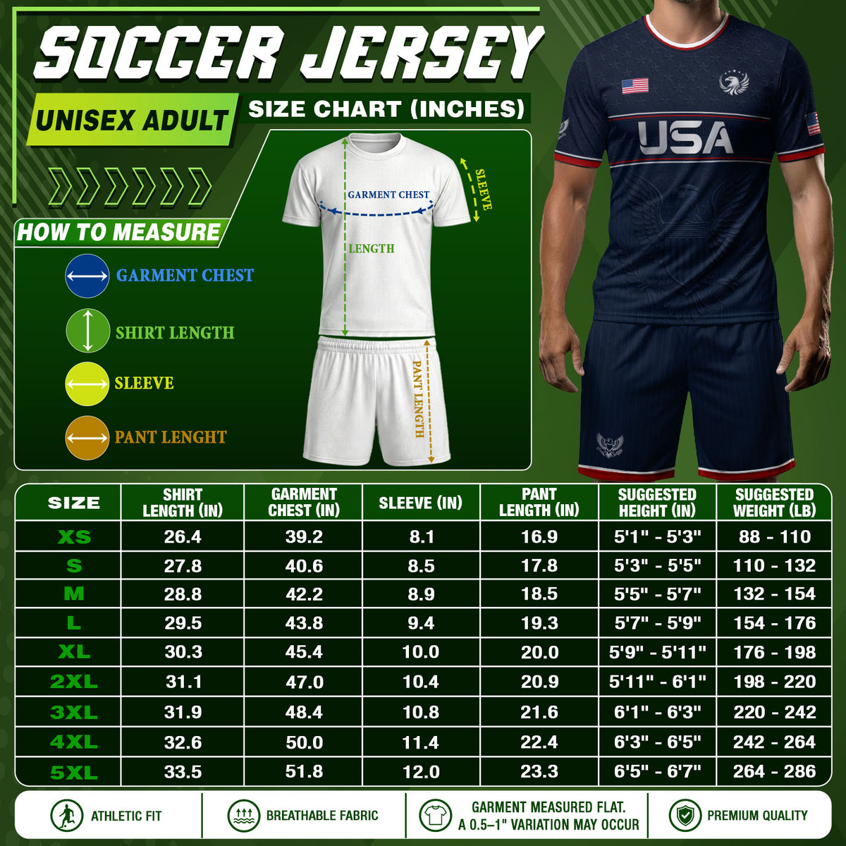 Blue Adult Soccer Jersey Classic Style - Patriotic Eagle Graphic Team Training Shirt