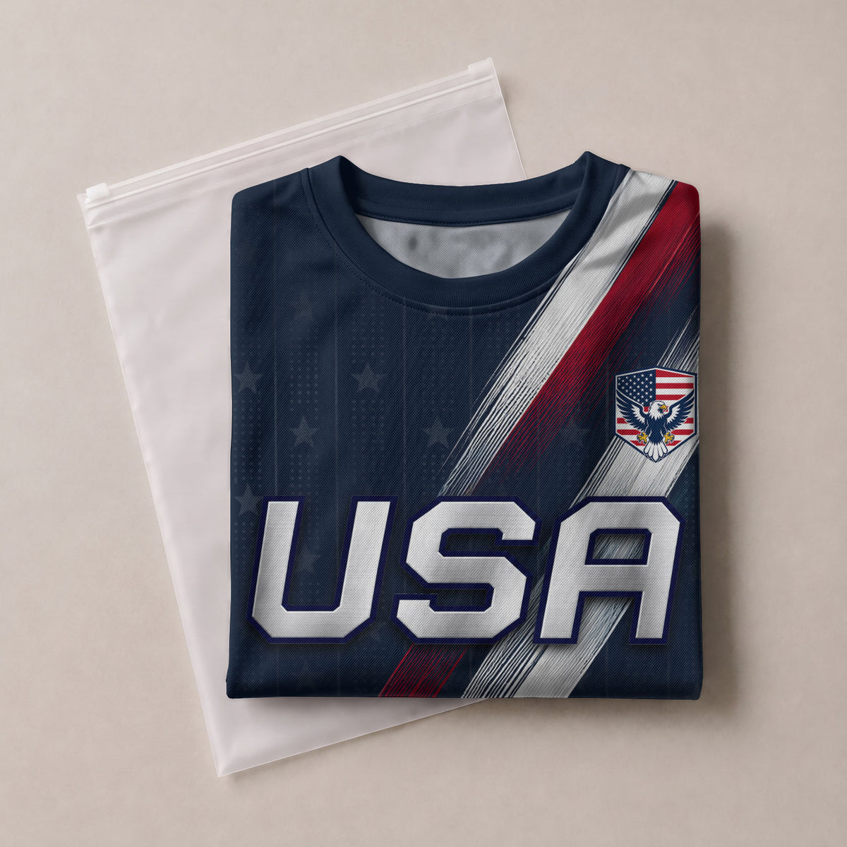 Custom Adult USA Soccer Jersey Navy Blue Patriotic American Eagle Team Football Shirt - Rust Field Wear