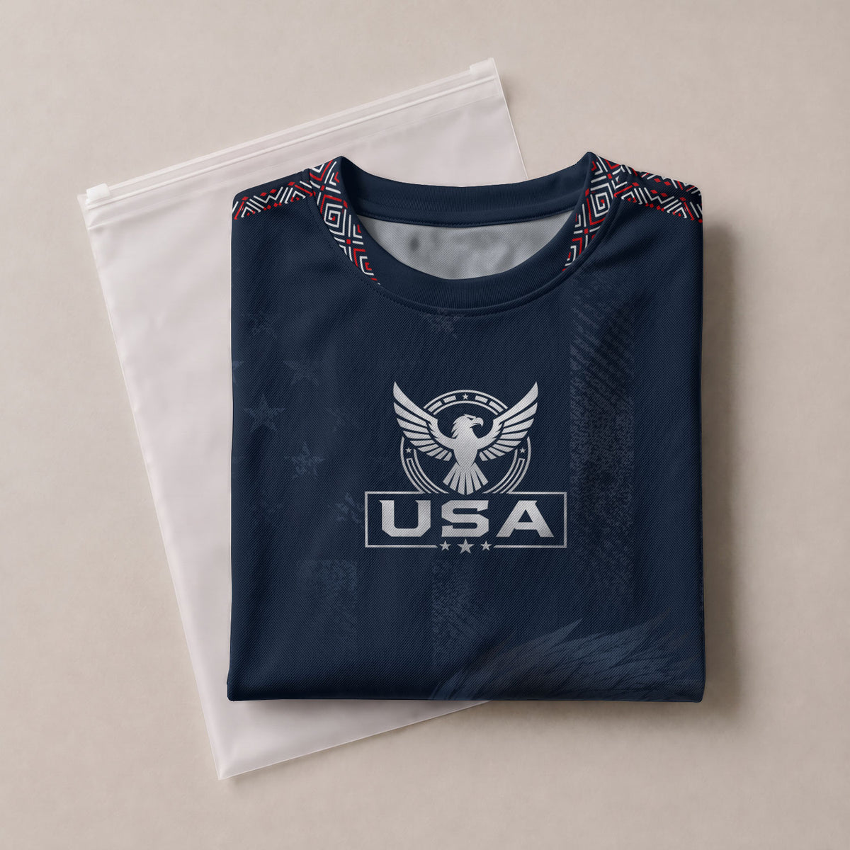 Personalized Adult USA Soccer Jersey Navy Blue Patriotic American Eagle Football Shirt - Rust Field Wear