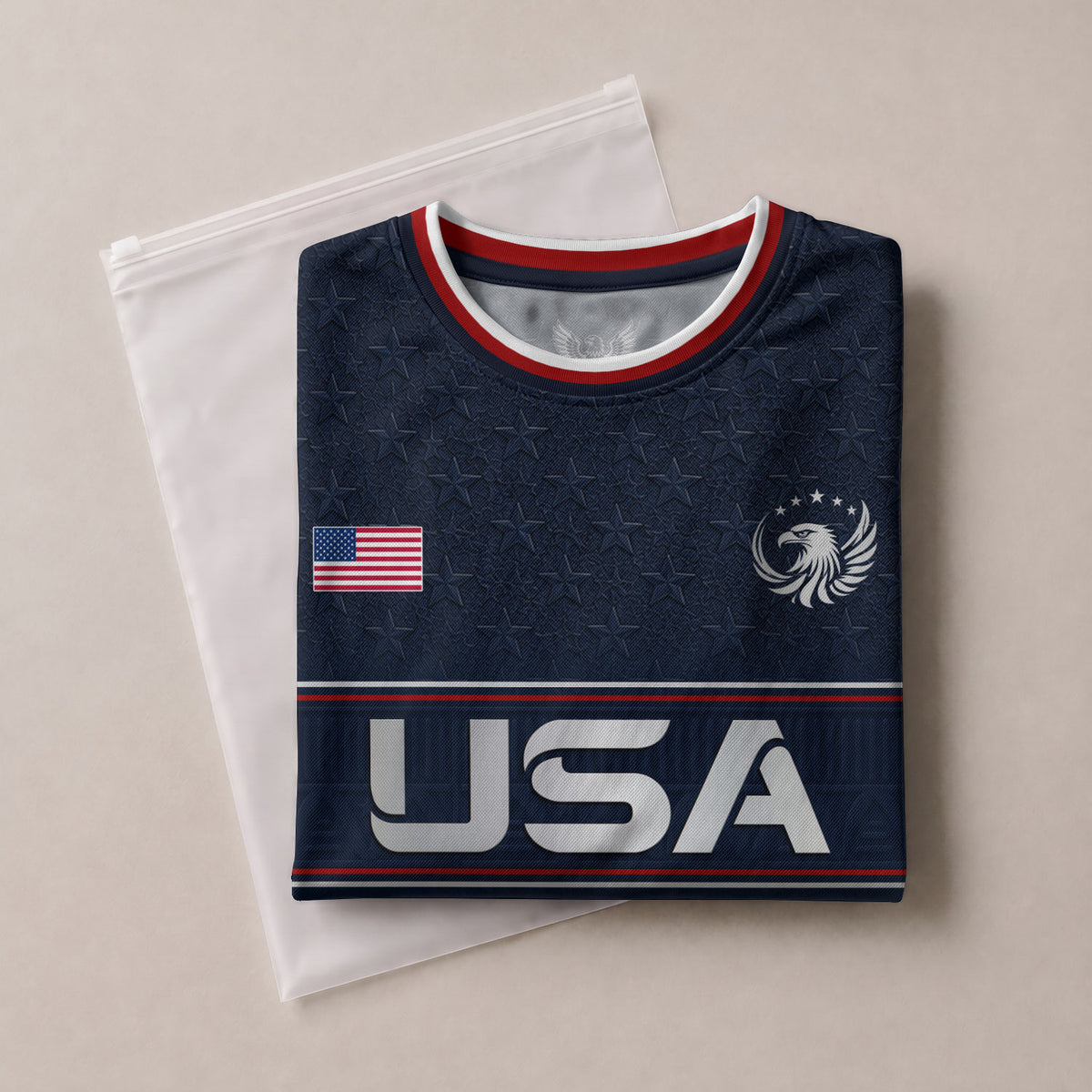 Adult Custom USA Soccer Jersey Personalize Name Number Patriotic Graphic Team Shirt - Rust Field Wear