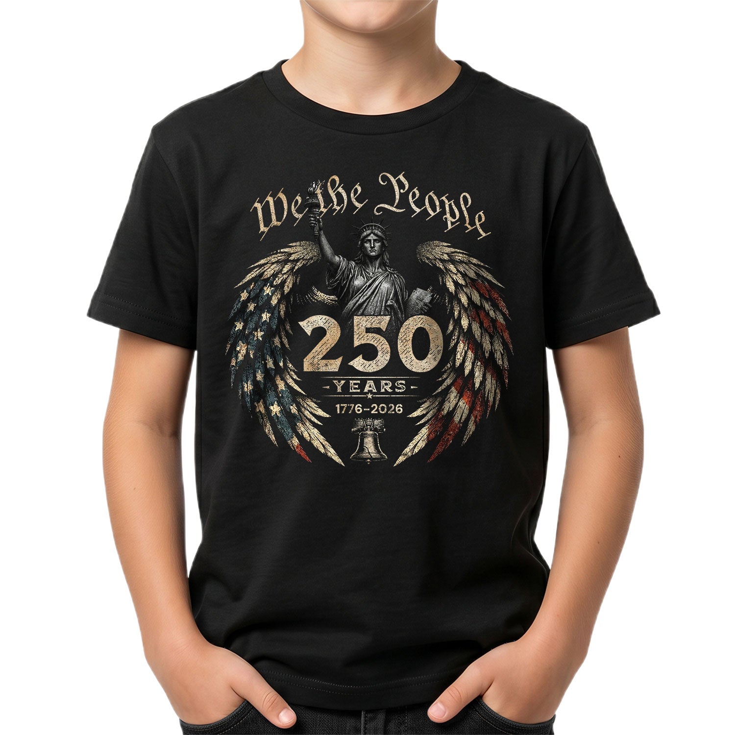 We The People 250 Years Kids Shirt 1776–2026 Patriotic Liberty Youth Tee