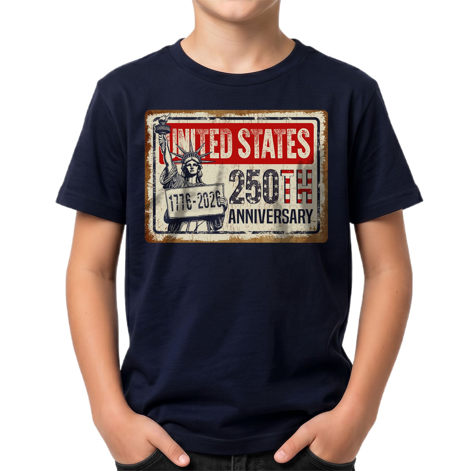 Kids United States 250th Anniversary T-Shirt 1776–2026 Patriotic Freedom Youth Tee