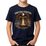 Kids United States 250th Anniversary T-Shirt 1776–2026 Liberty Bell Patriotic Tee