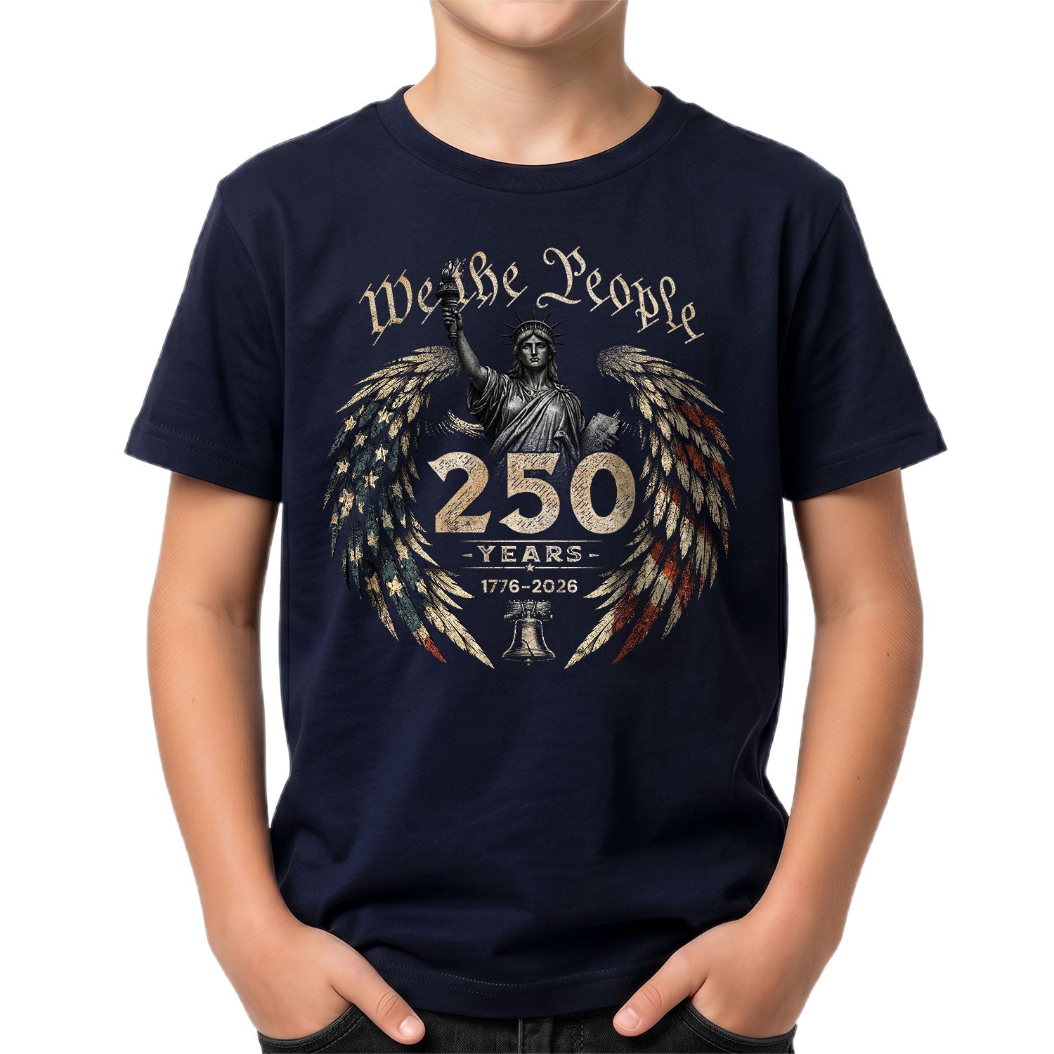 We The People 250 Years Kids Shirt 1776–2026 Patriotic Liberty Youth Tee