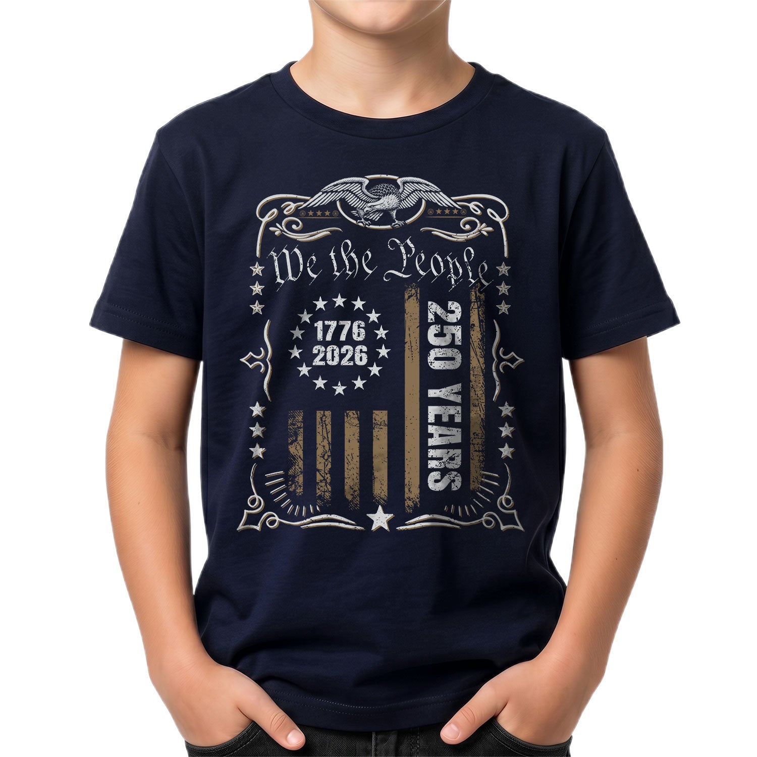250 Years Kids T-Shirt We The People Patriotic Betsy Ross Flag 1776-2026 Youth Tee Shirt